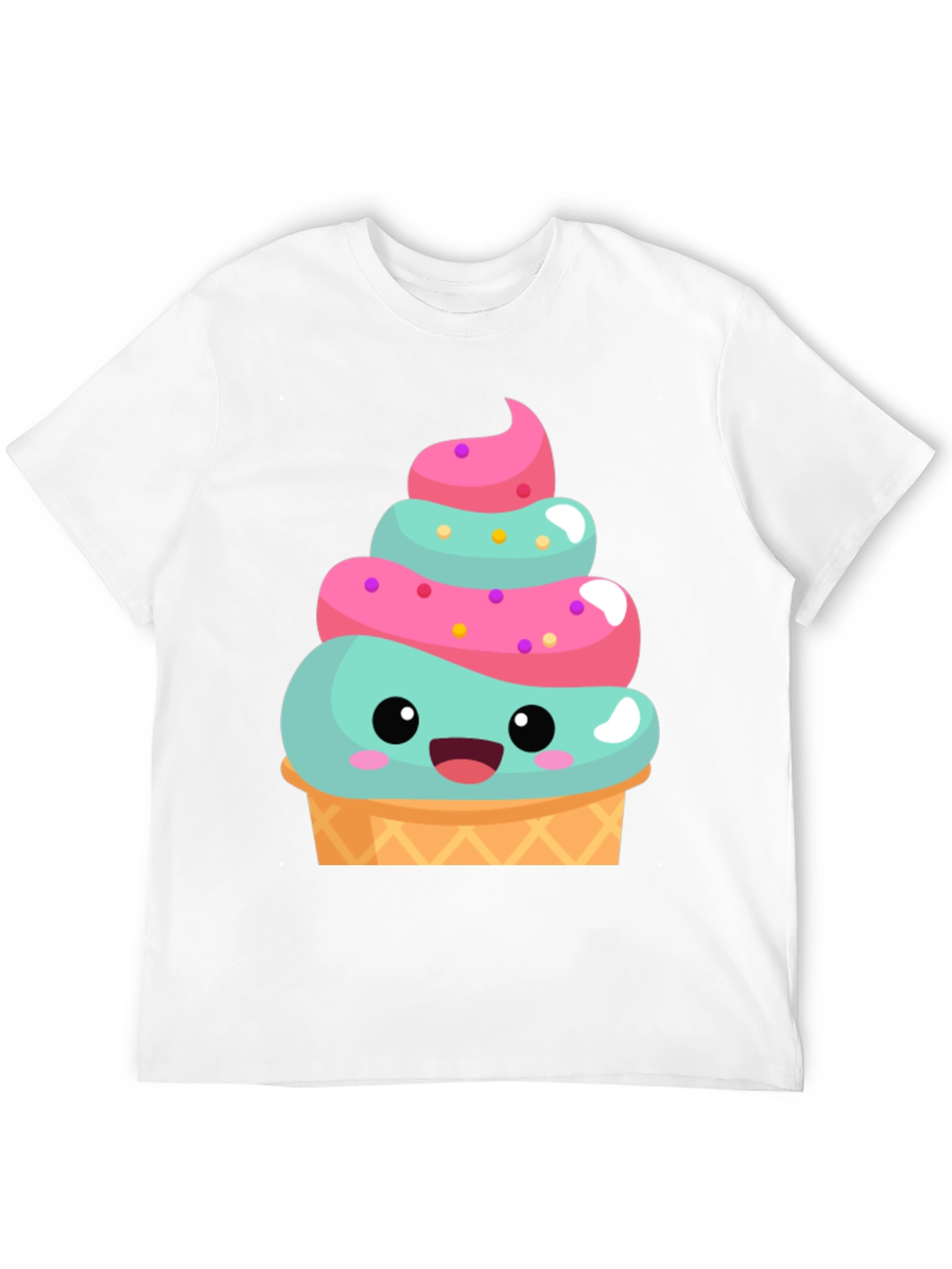 Black Cute Ice Cream Cone Graphic Tee - Fun Summer Shirt view 12