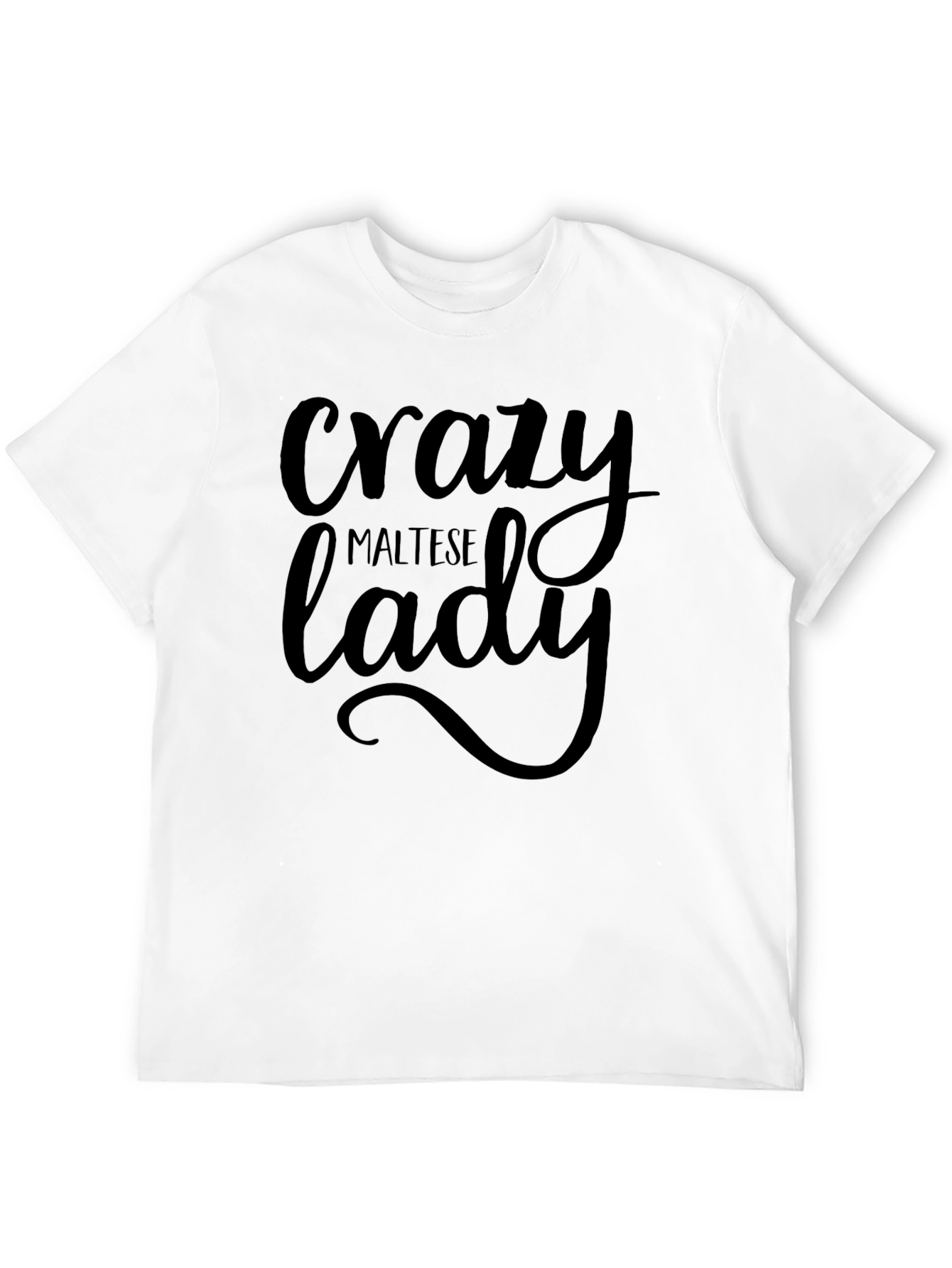 Black Crazy Maltese Lady Black T-Shirt view 12
