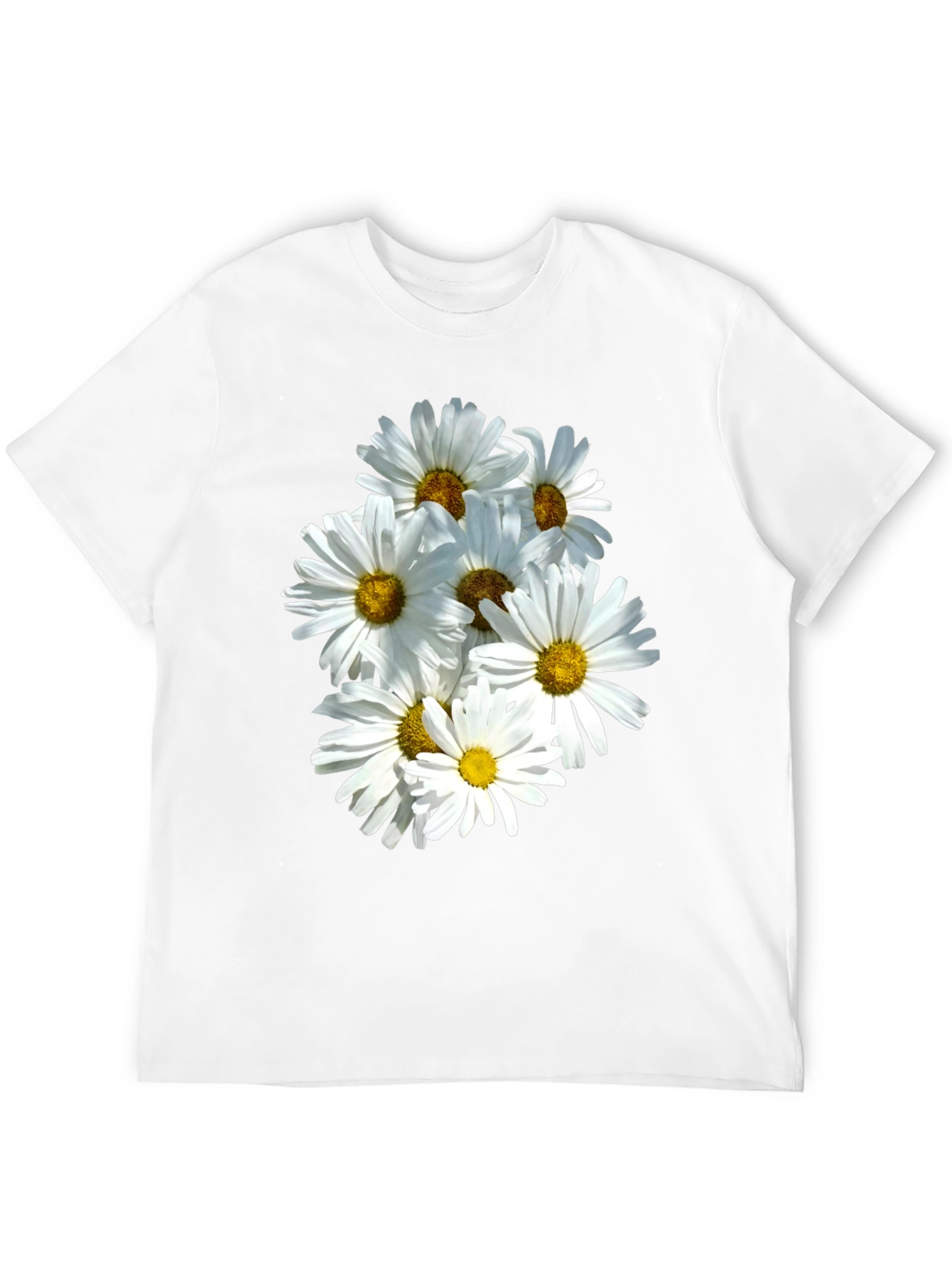 Black Daisy Flower T-Shirt - Black Cotton Graphic Tee view 12
