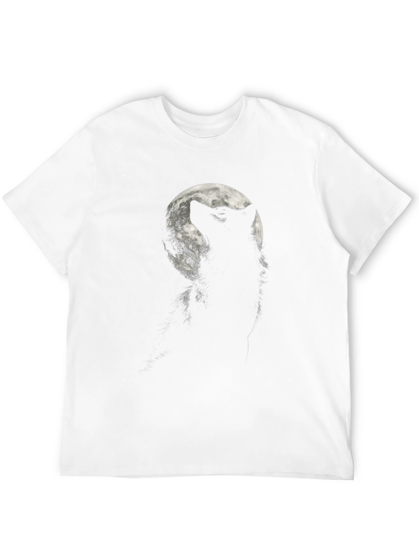 Black Wolf Moon Graphic Tee - Black Cotton T-Shirt view 12