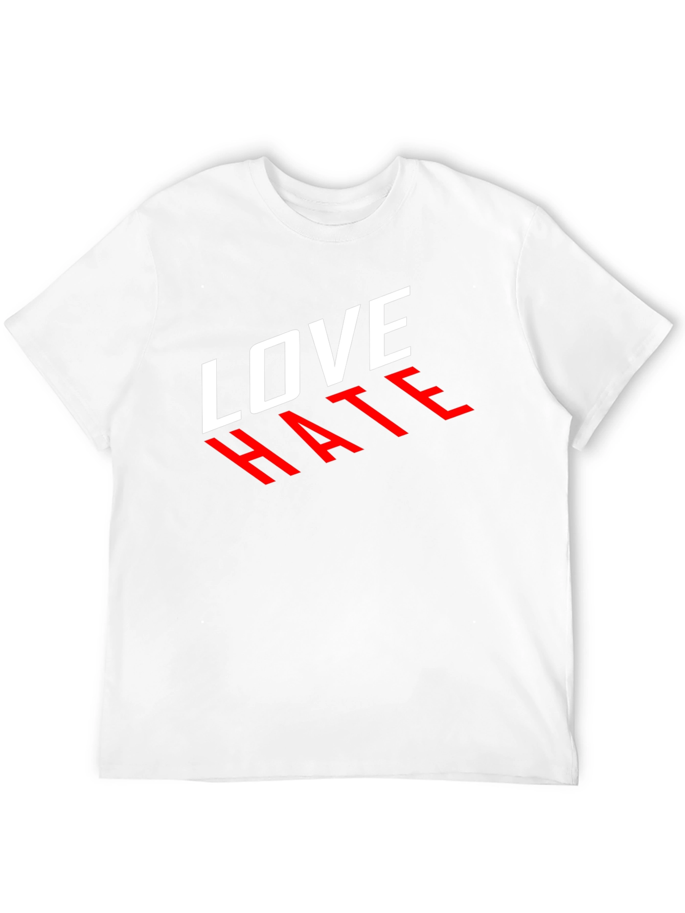 Black Love Hate Graphic Tee - Stylish Contrast Design view 12
