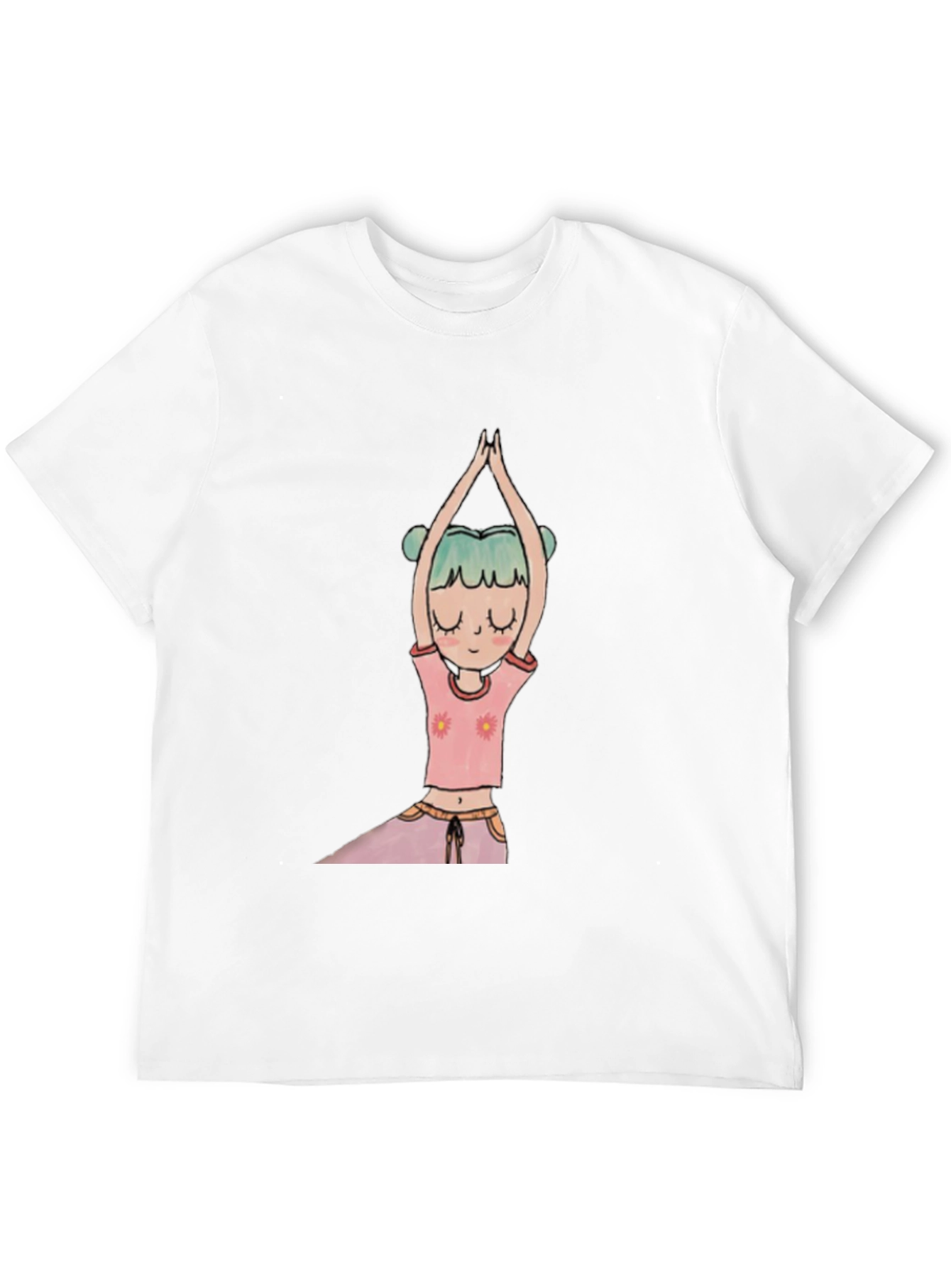 Black Yoga Girl Graphic Tee - Black Cotton Blend view 12