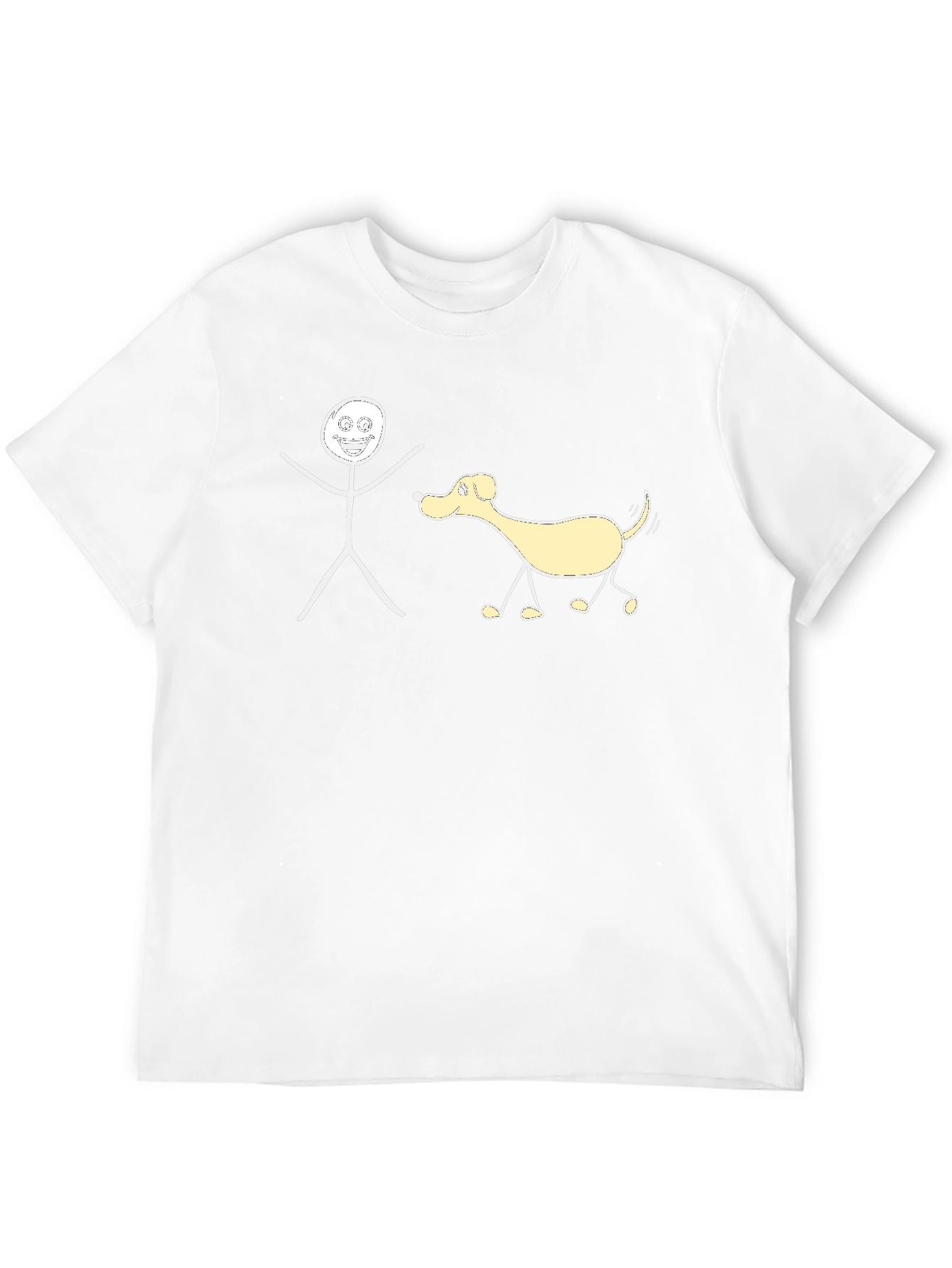 Black Funny Stick Figure Dog Walker T-Shirt view 12