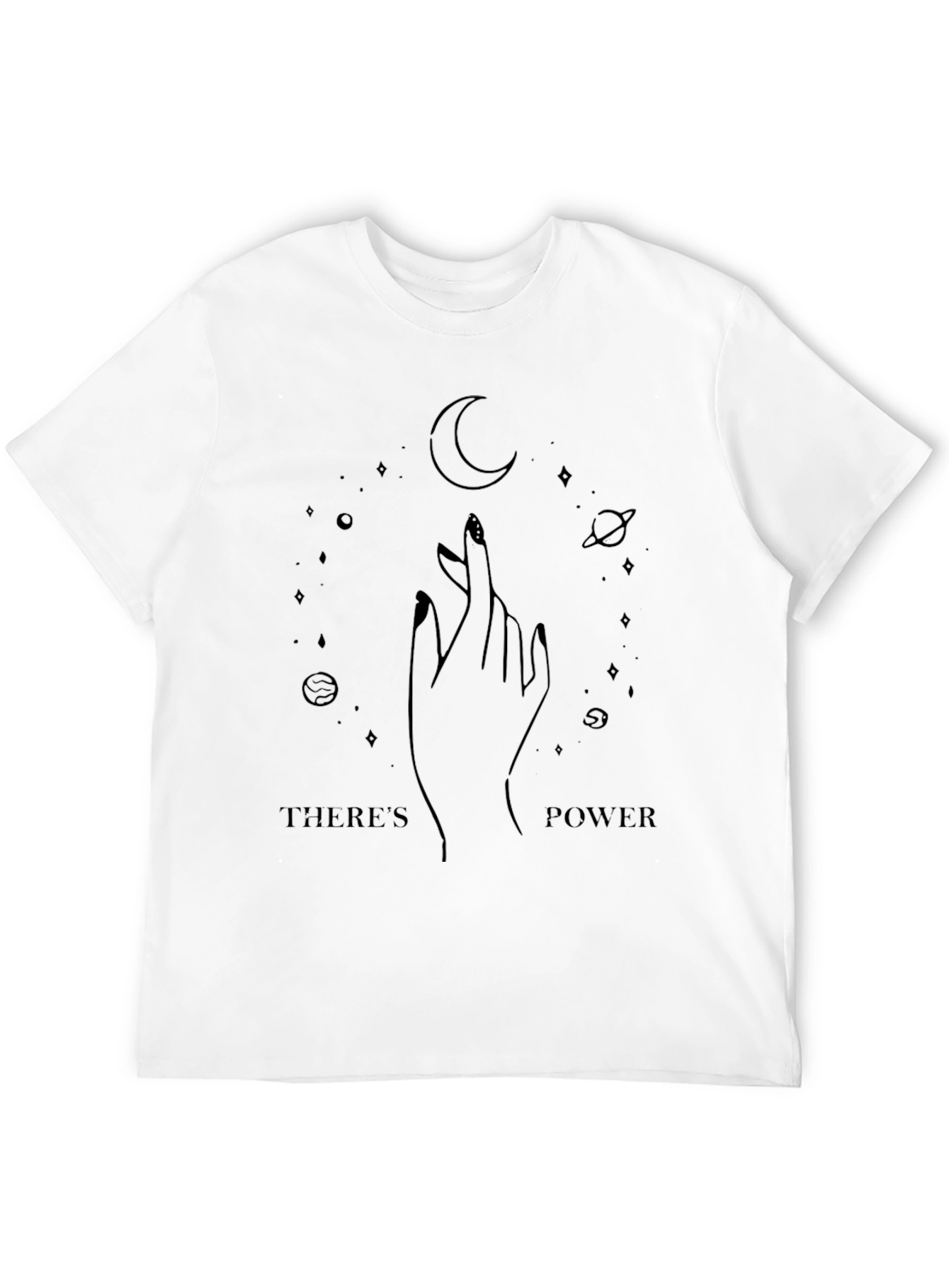Black Celestial Power Graphic T-Shirt - Black view 12