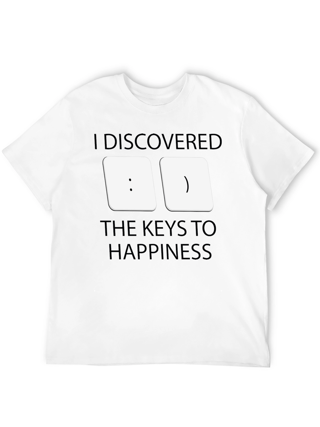 Black Happiness Keys T-Shirt - Black Graphic Tee view 12