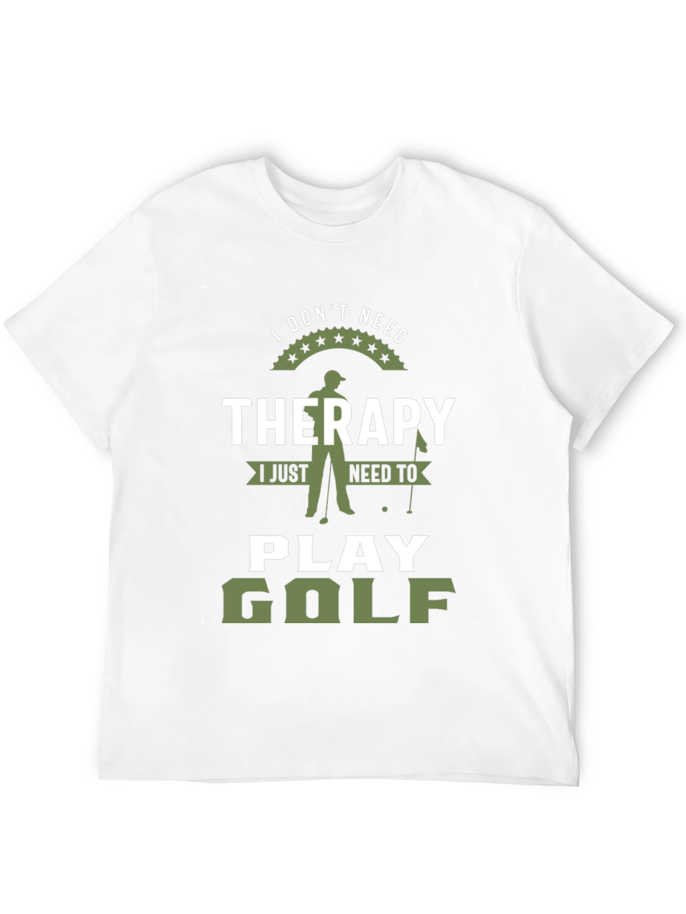 Black Funny Golf Therapy Graphic T-Shirt view 12