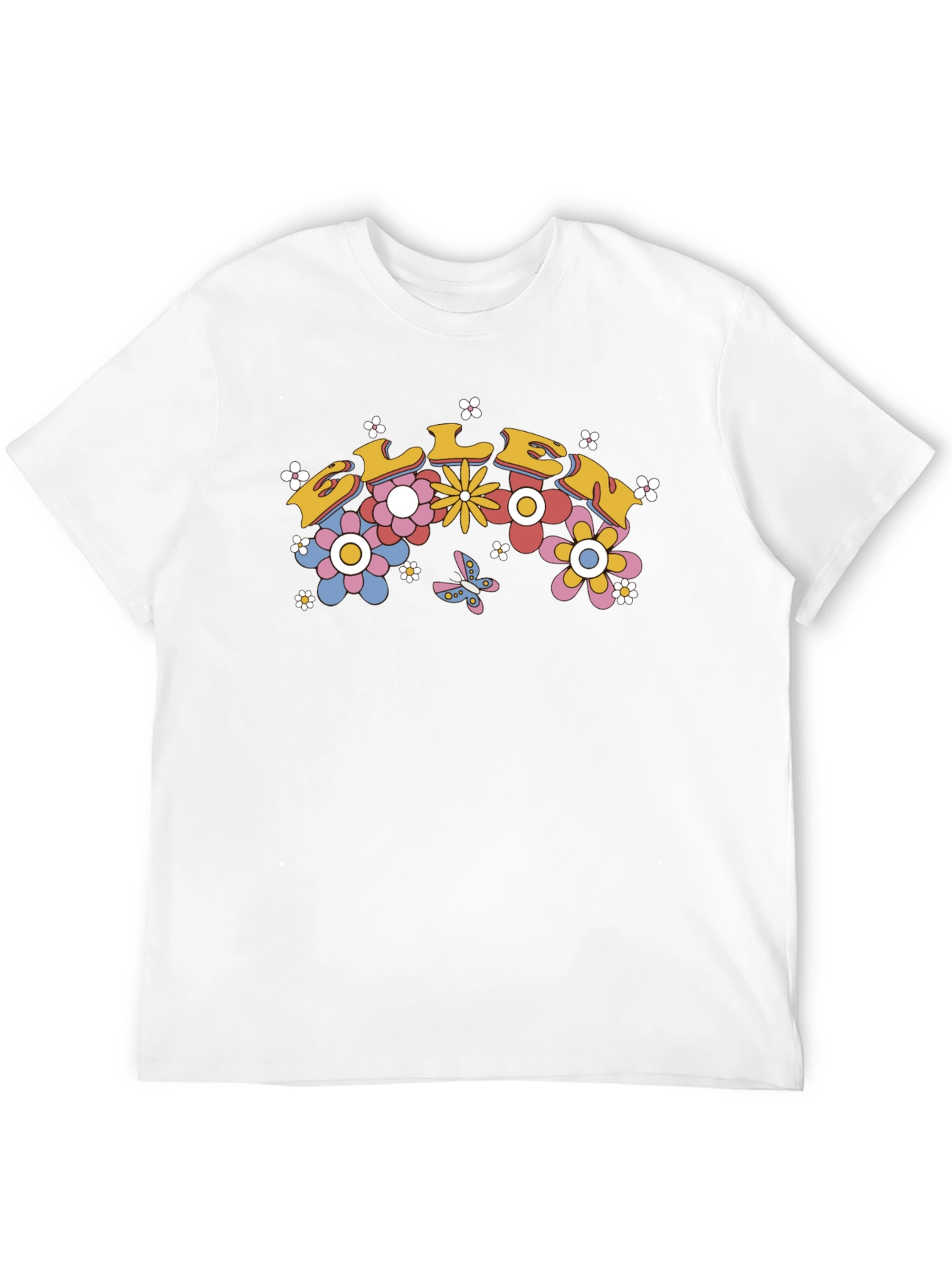 Black Retro Floral Graphic Tee - "Bloom" Design view 12