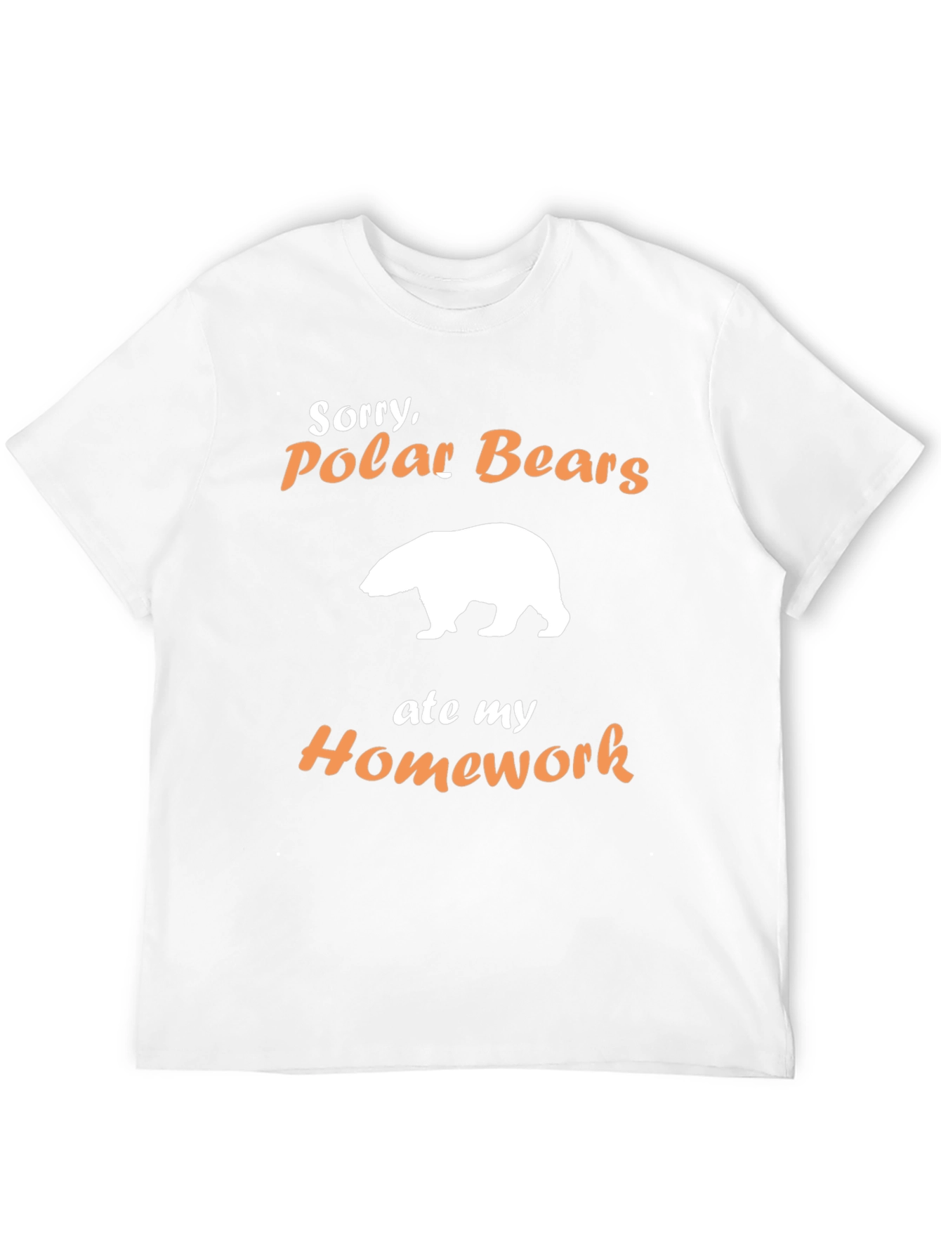 Black Funny Polar Bear Homework T-Shirt view 12