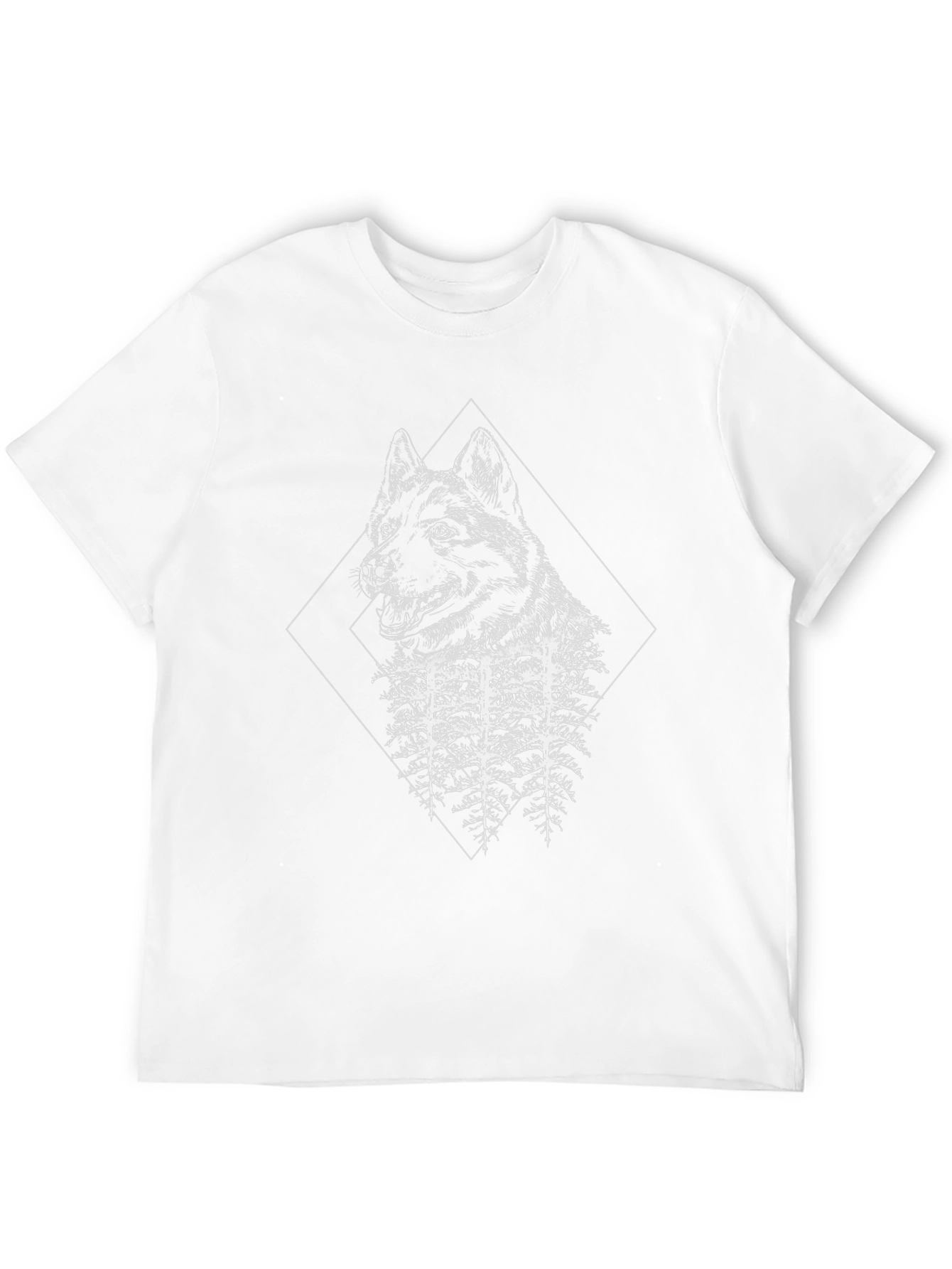 Black Wolf & Forest Graphic Black T-Shirt view 12