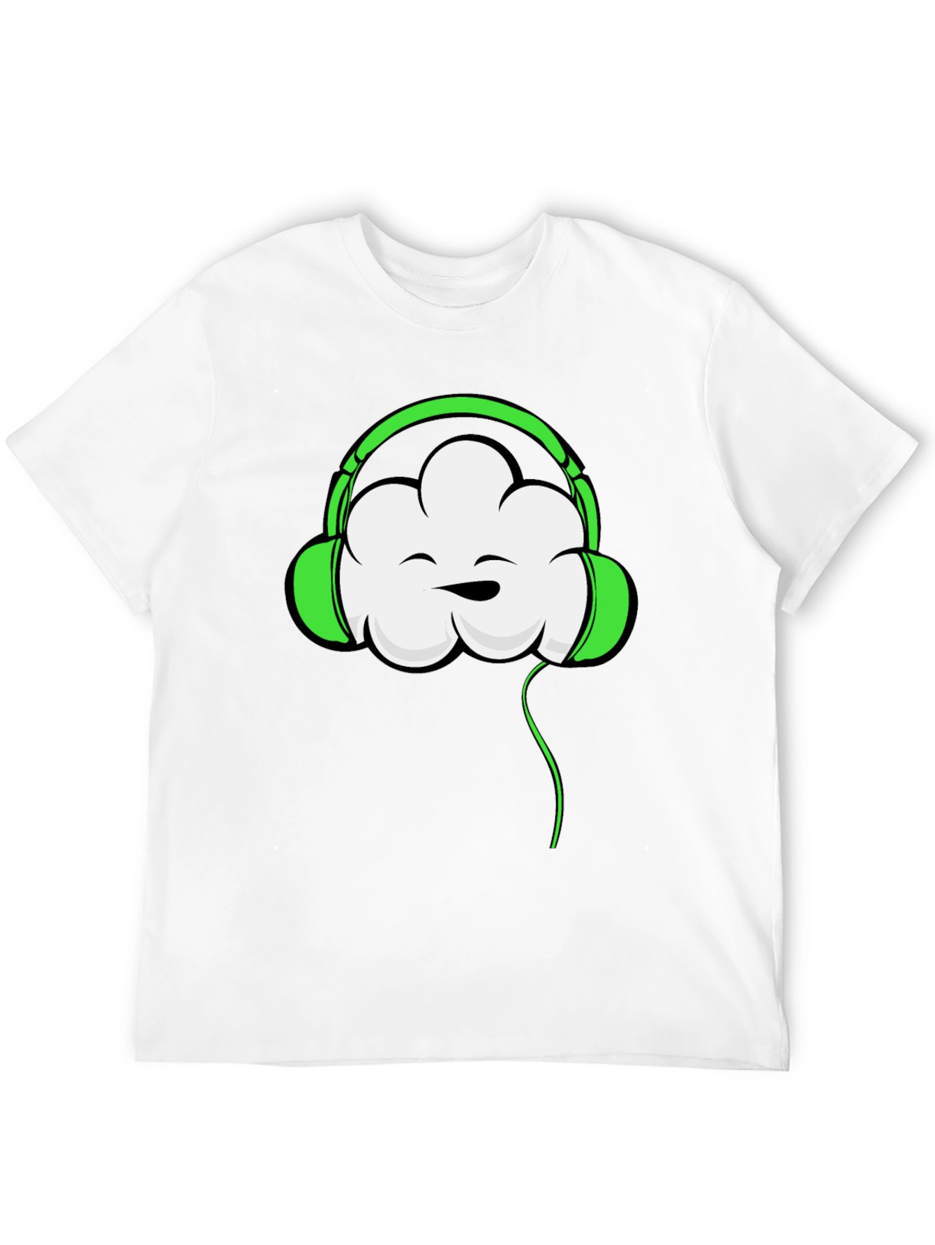 Black Funky Cloud Headphones Graphic T-Shirt view 12