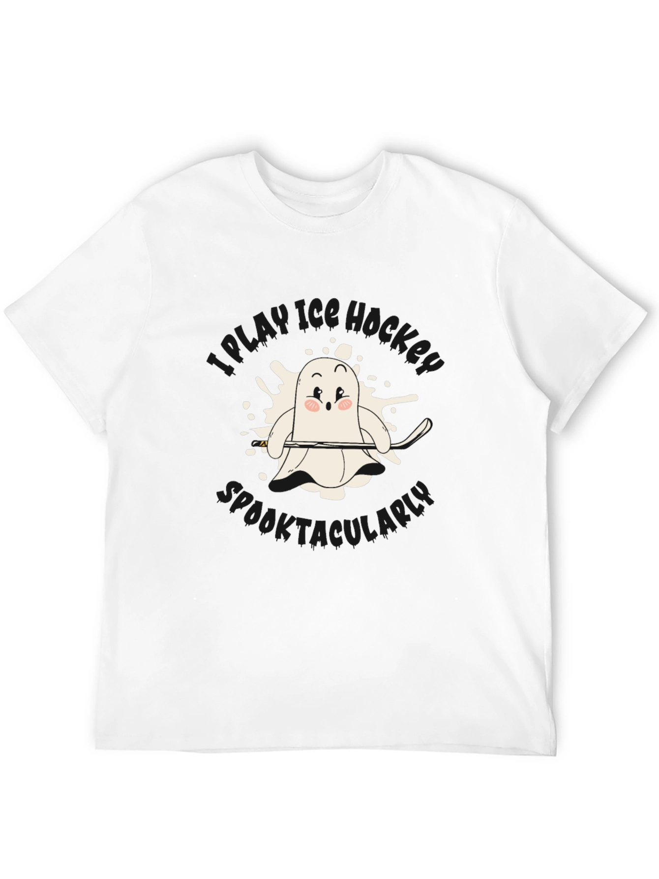 Black I Live Hockey Spooktacularly Black Tee view 12