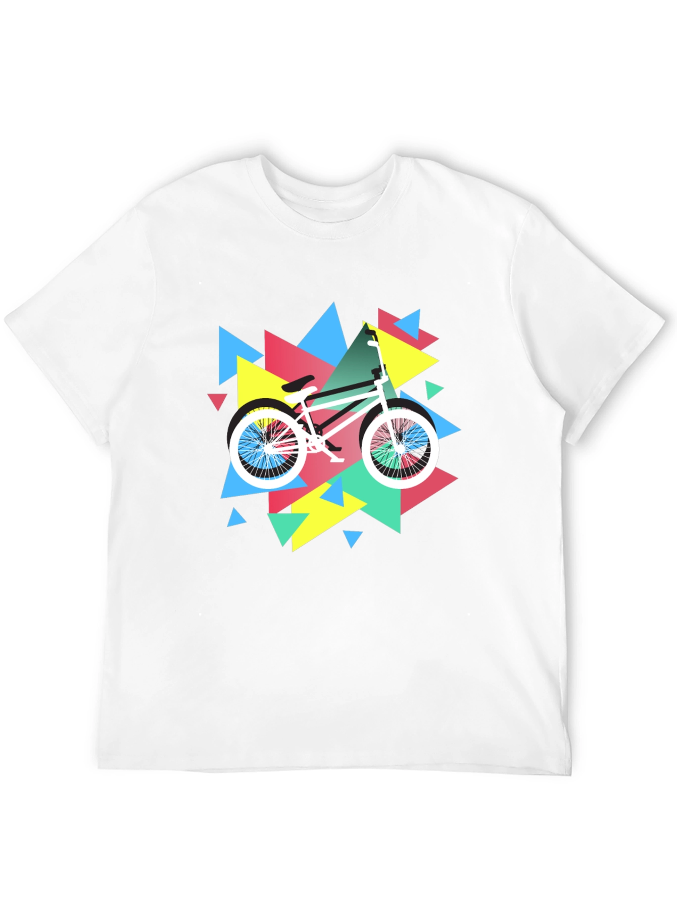 Black Retro Bike Graphic Tee - Black Cotton T-Shirt view 12