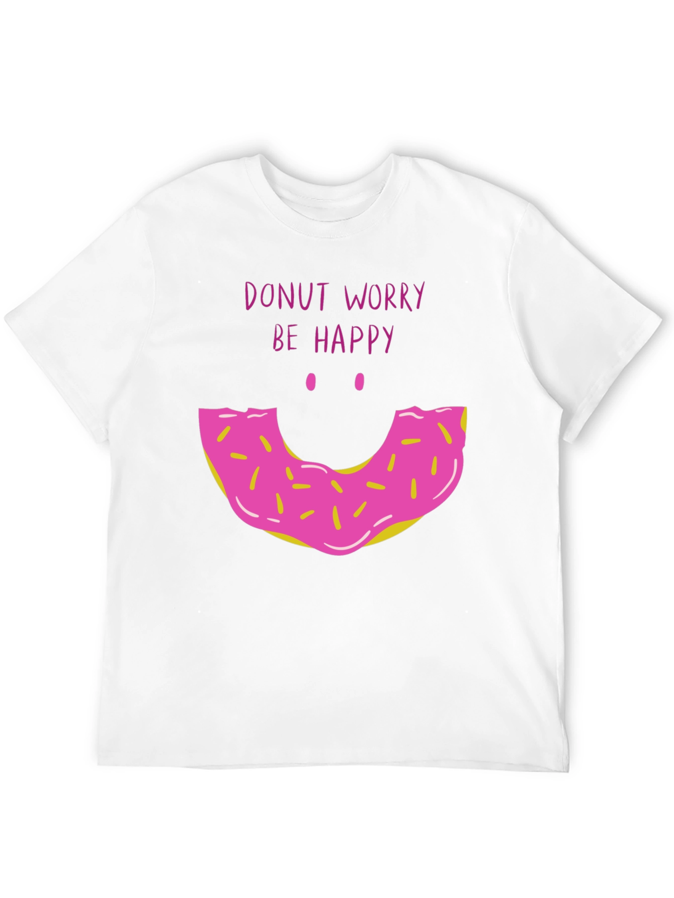 Black Donut Worry Be Happy Graphic T-Shirt view 12