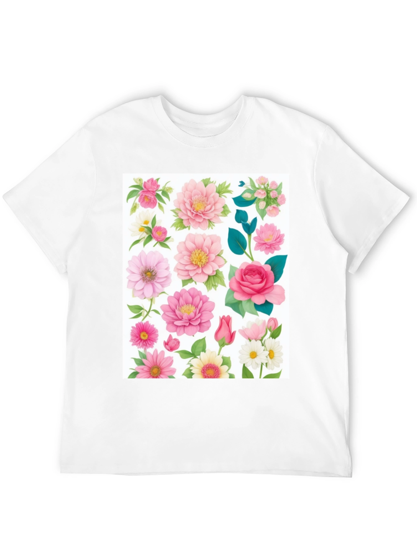 Black Floral Print Black T-Shirt view 12