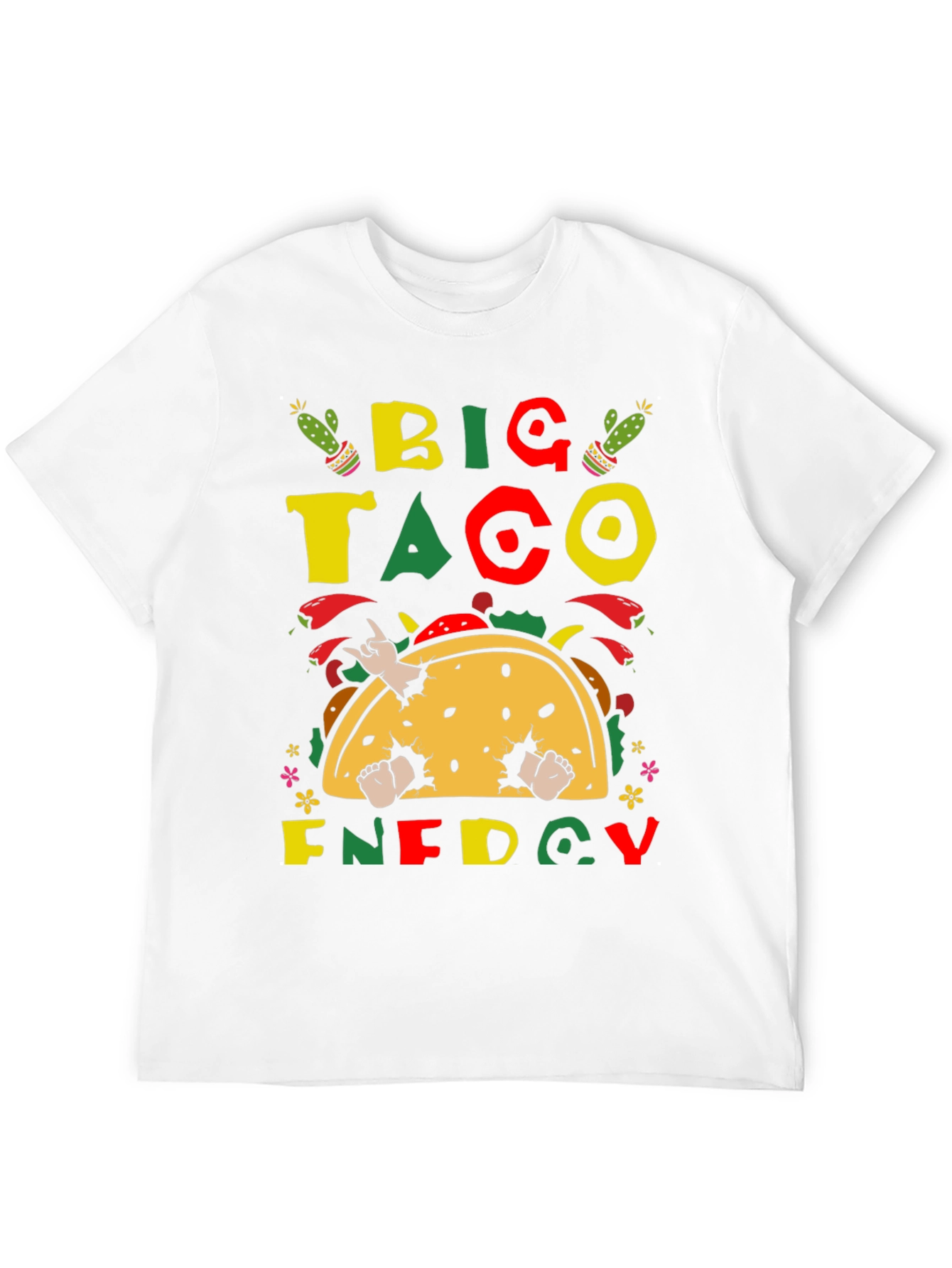 Black Big Taco Energy Graphic T-Shirt - Fun Foodie Tee view 12