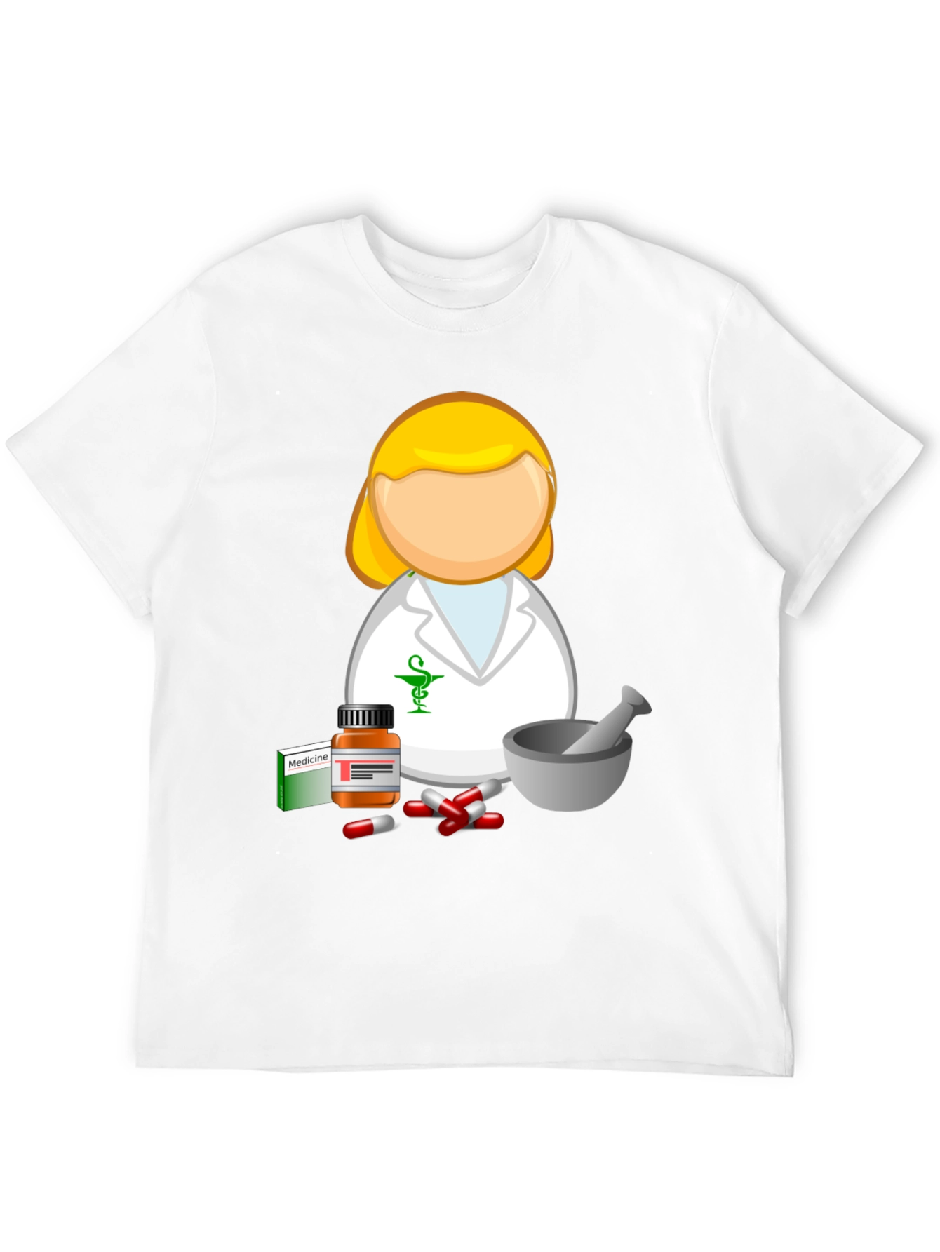 Black Pharmacist Cartoon T-Shirt - Medical Professional Style view 12