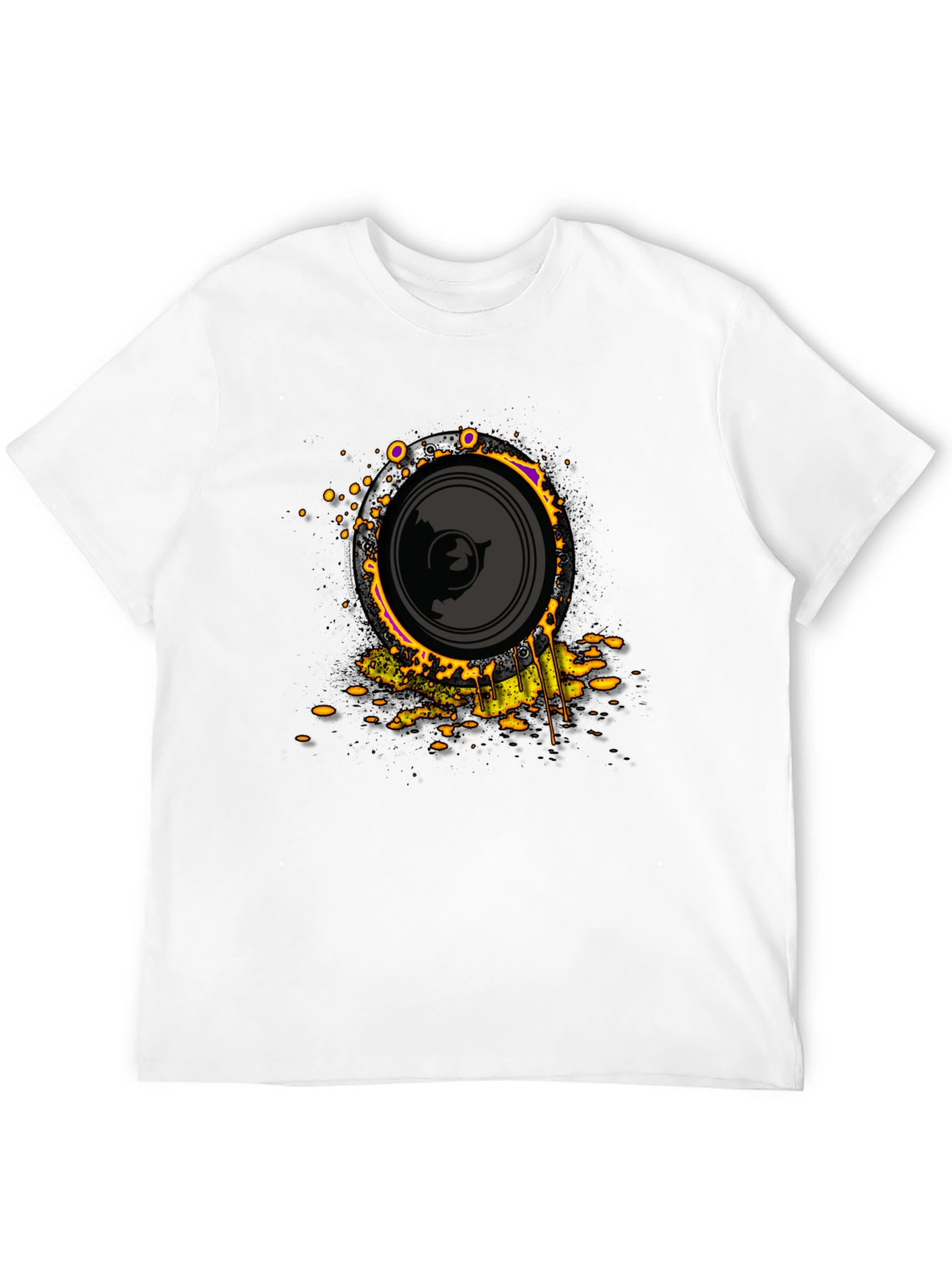 Black Speaker Graphic Black T-Shirt view 12