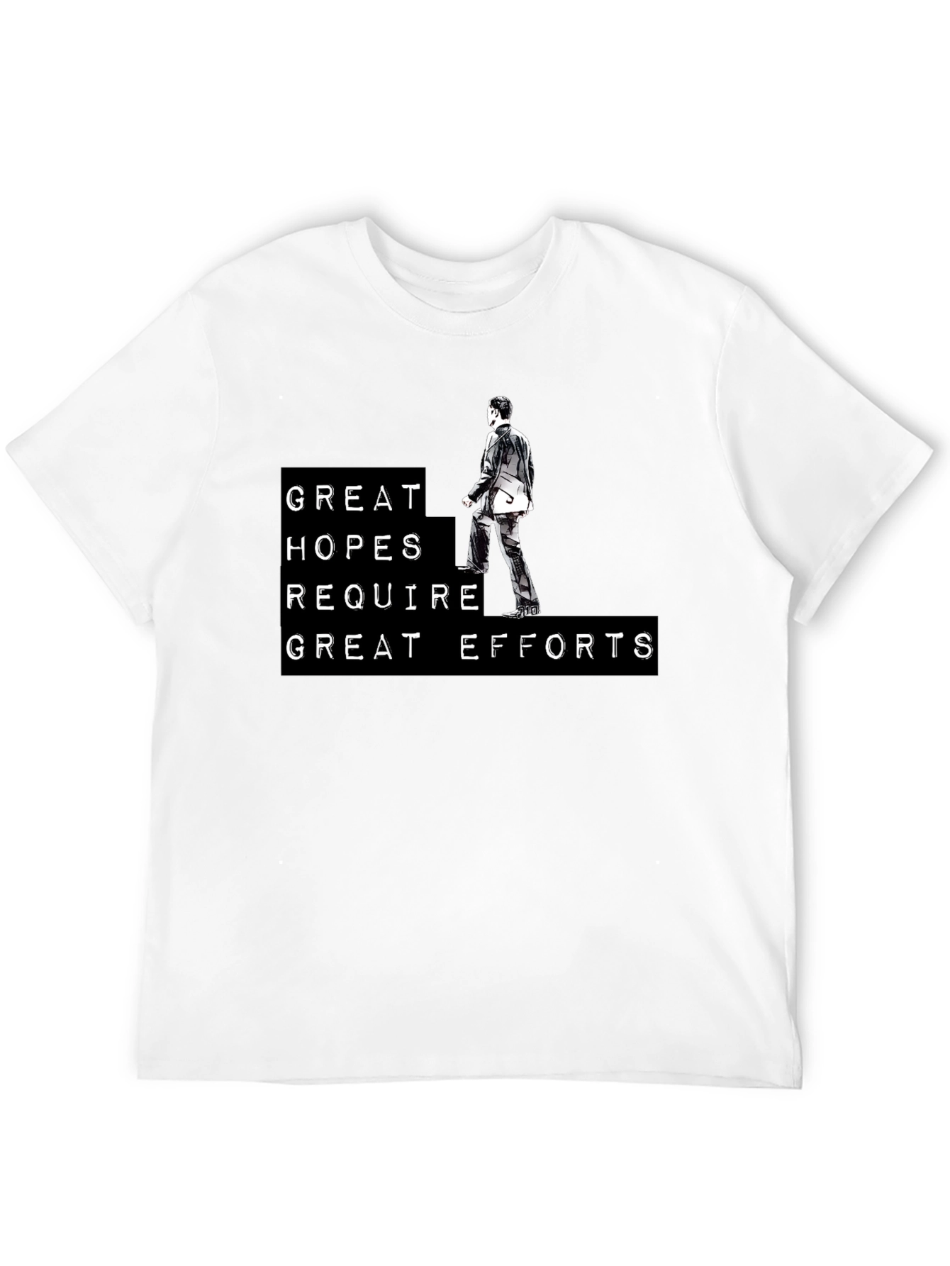 Black Motivational T-Shirt: Great Hopes Require Efforts view 12