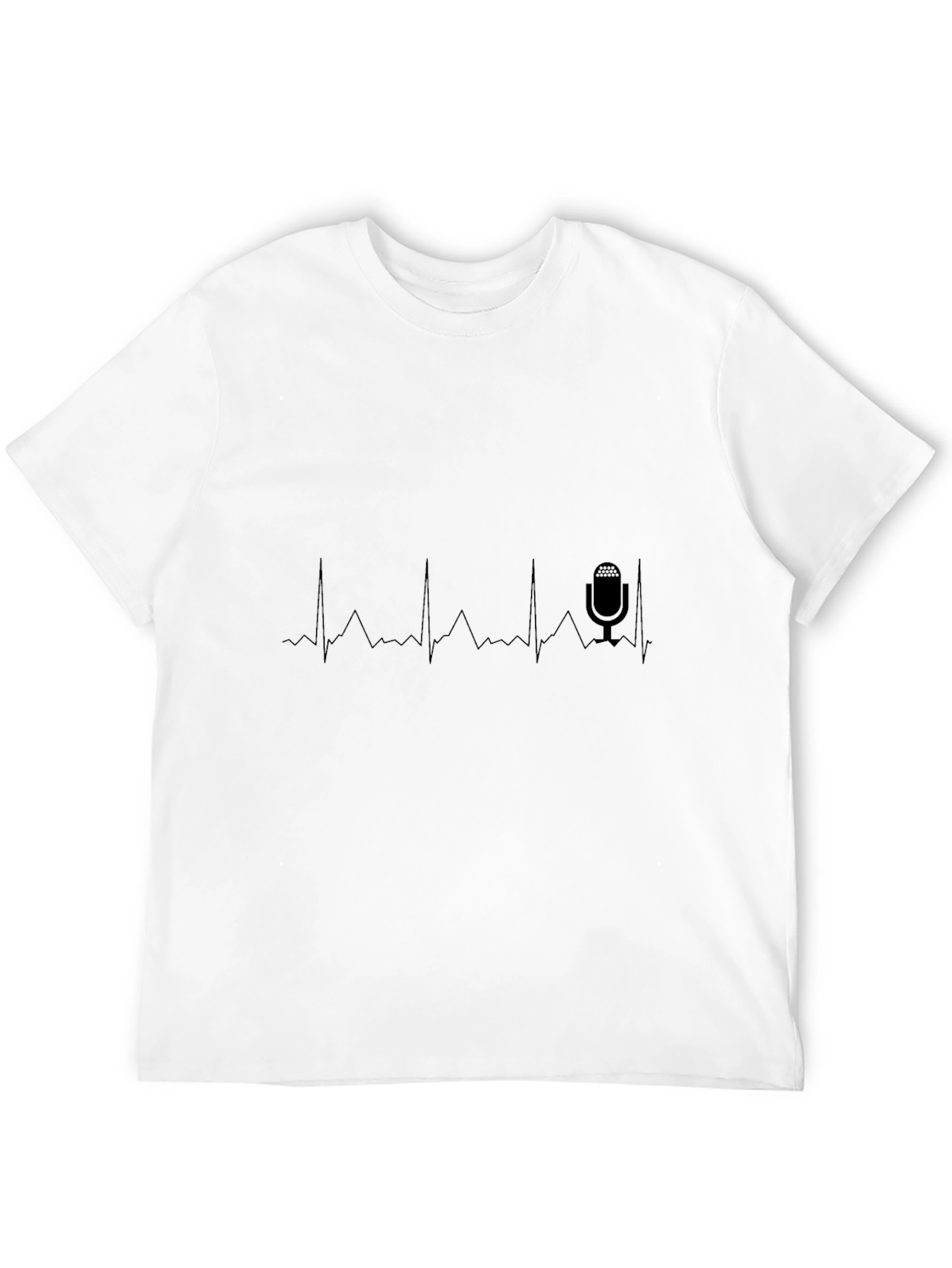 Black Podcast Heartbeat T-Shirt - Black Crew Neck view 12
