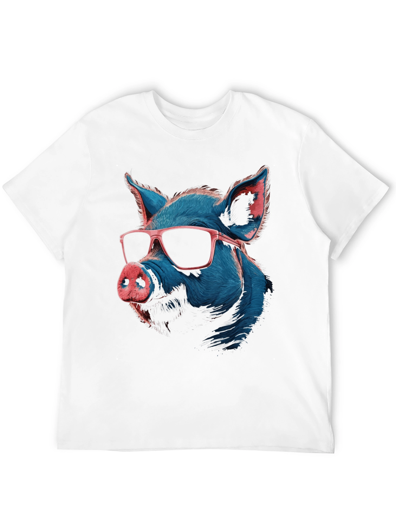 Black Cool Pig Graphic T-Shirt - Quirky Men's Tee view 12