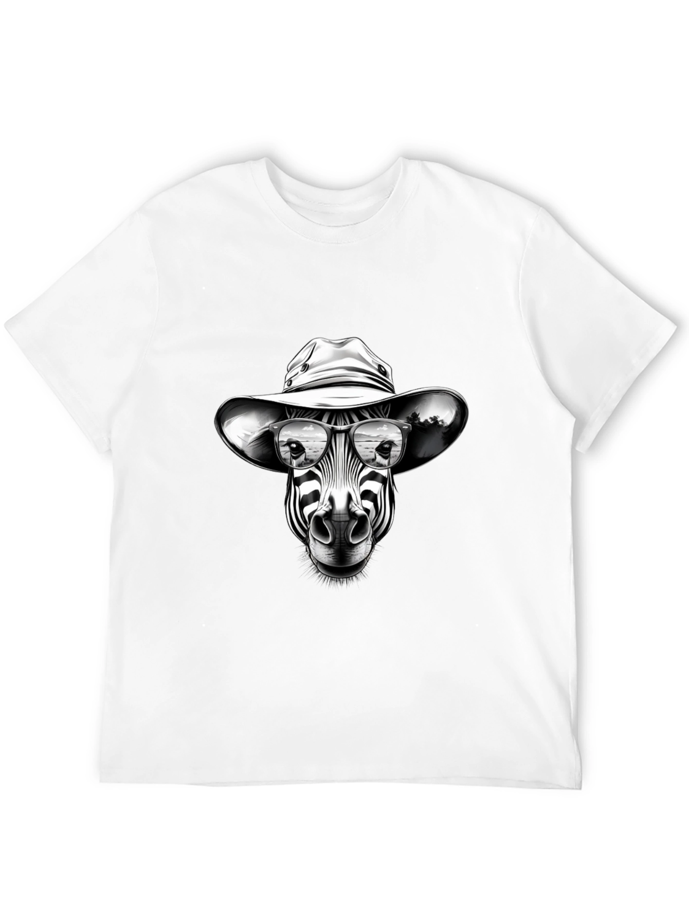 Black Zebra Cowboy Graphic Tee - Black Cotton T-Shirt view 12