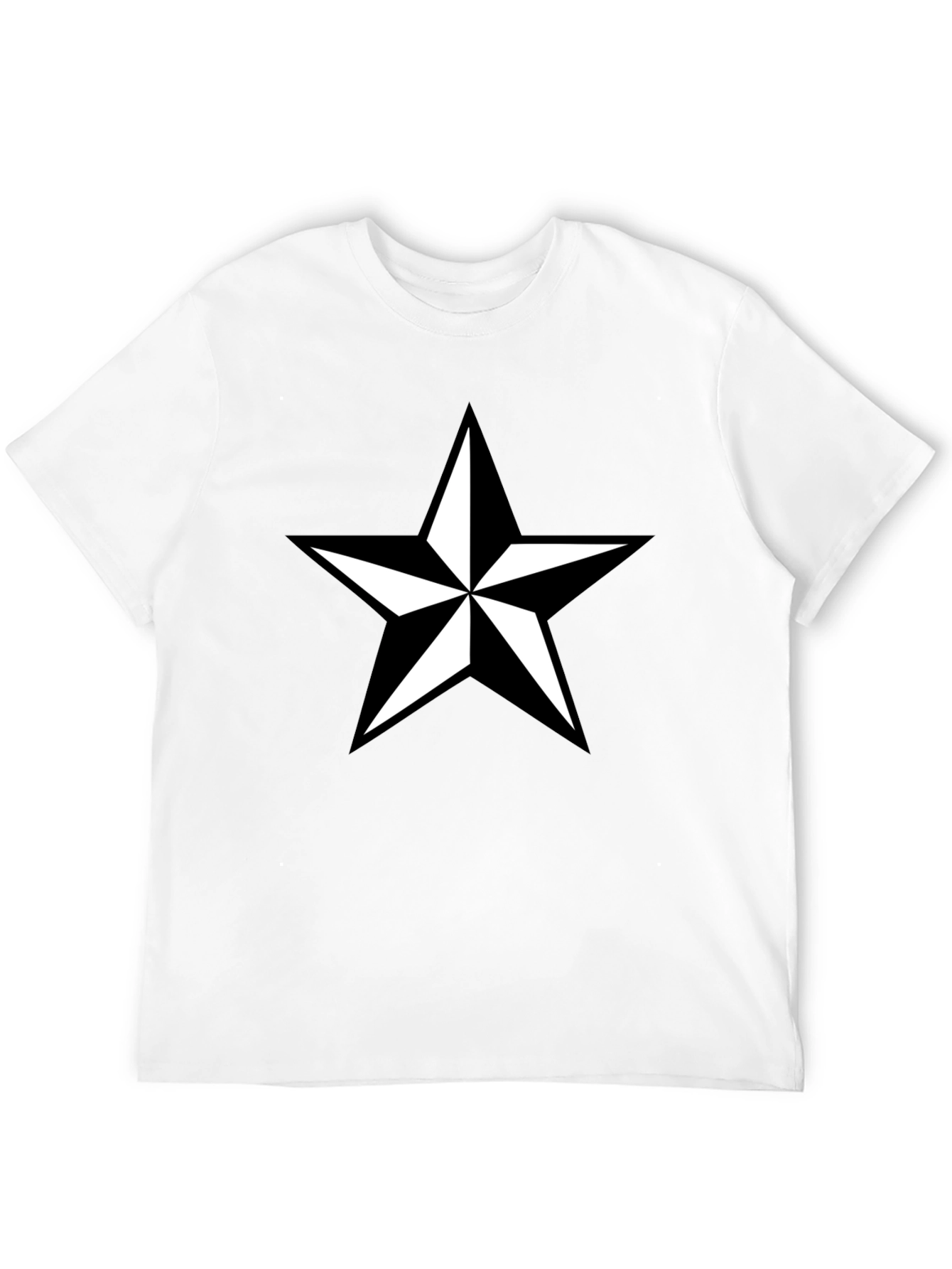 Black Black T-Shirt with White Star Graphic view 12