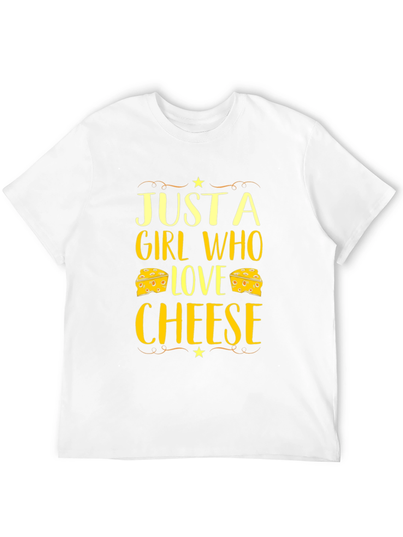 Black Just a Girl Who Loves Cheese Graphic T-Shirt view 12