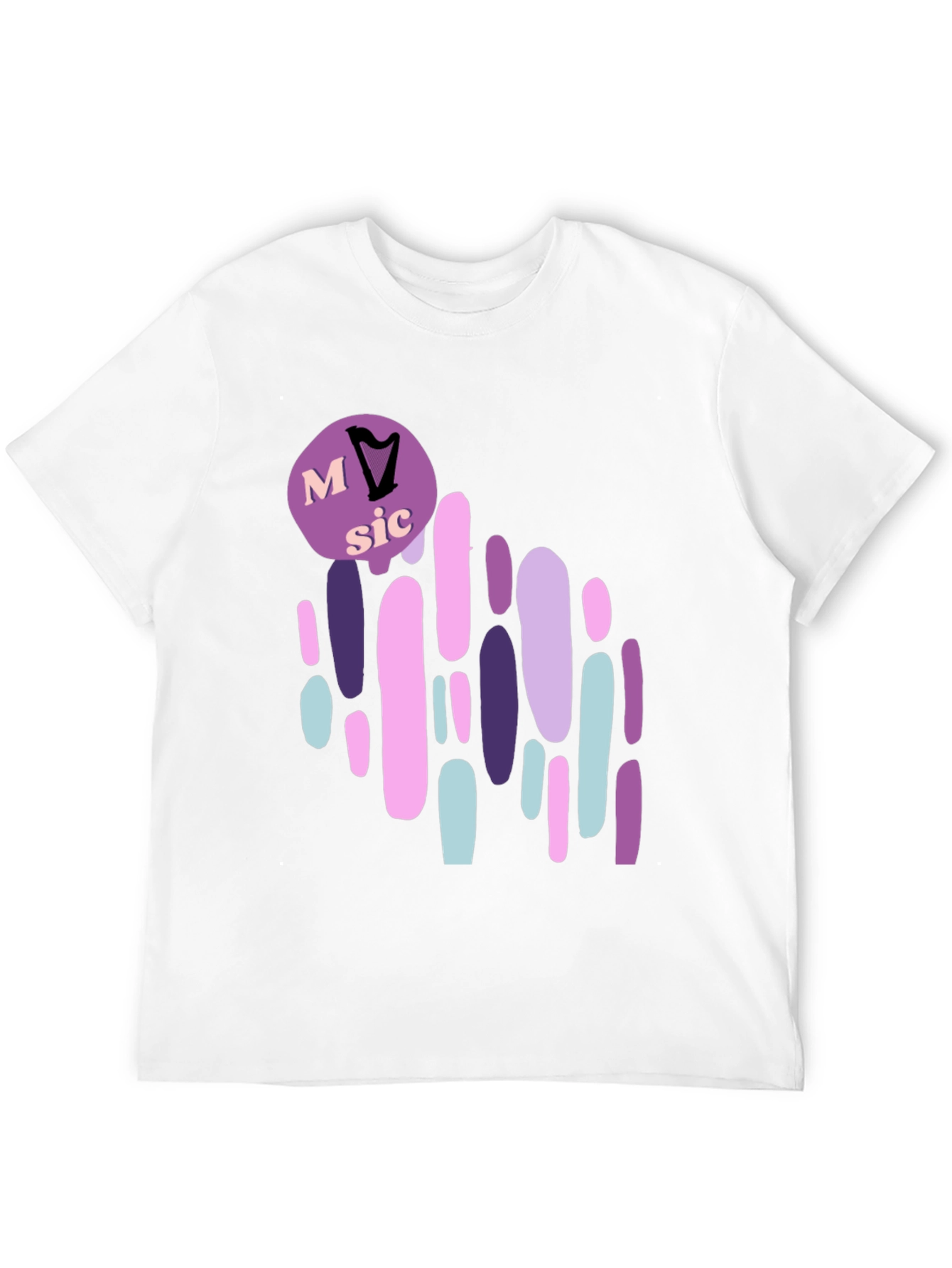 Black Music Lover Graphic T-Shirt - Harp Design view 12