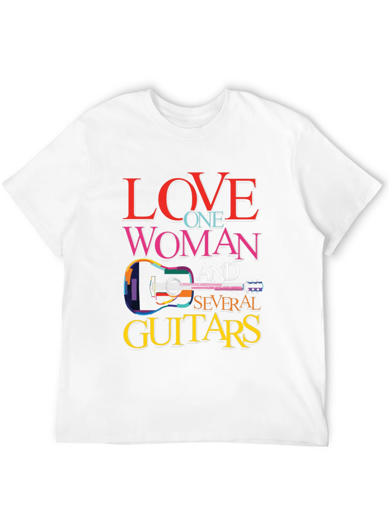 Black Love One Woman and Several Guitars Graphic T-Shirt view 12
