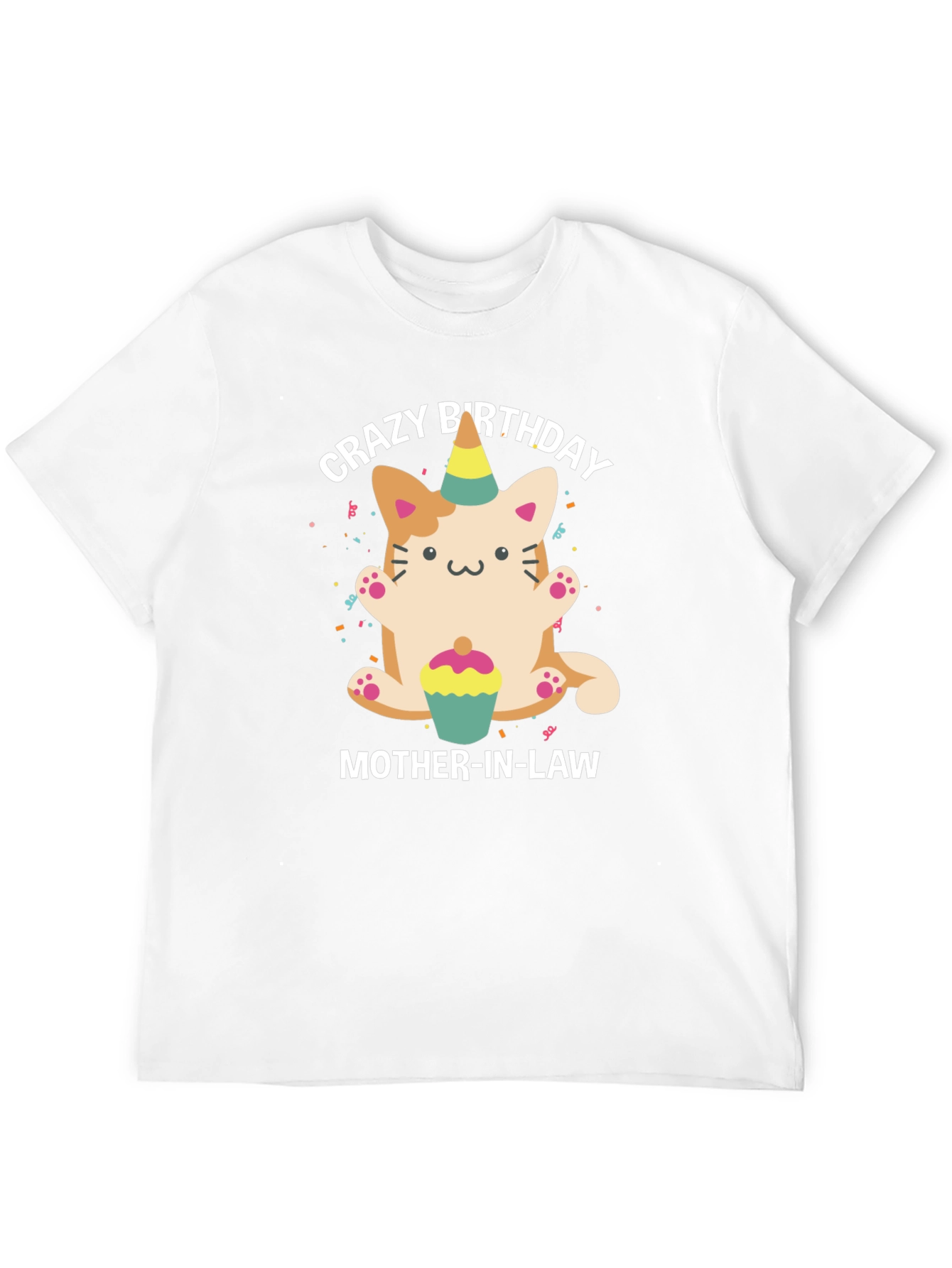 Black Crazy Birthday Mother-In-Law Cat T-Shirt view 12
