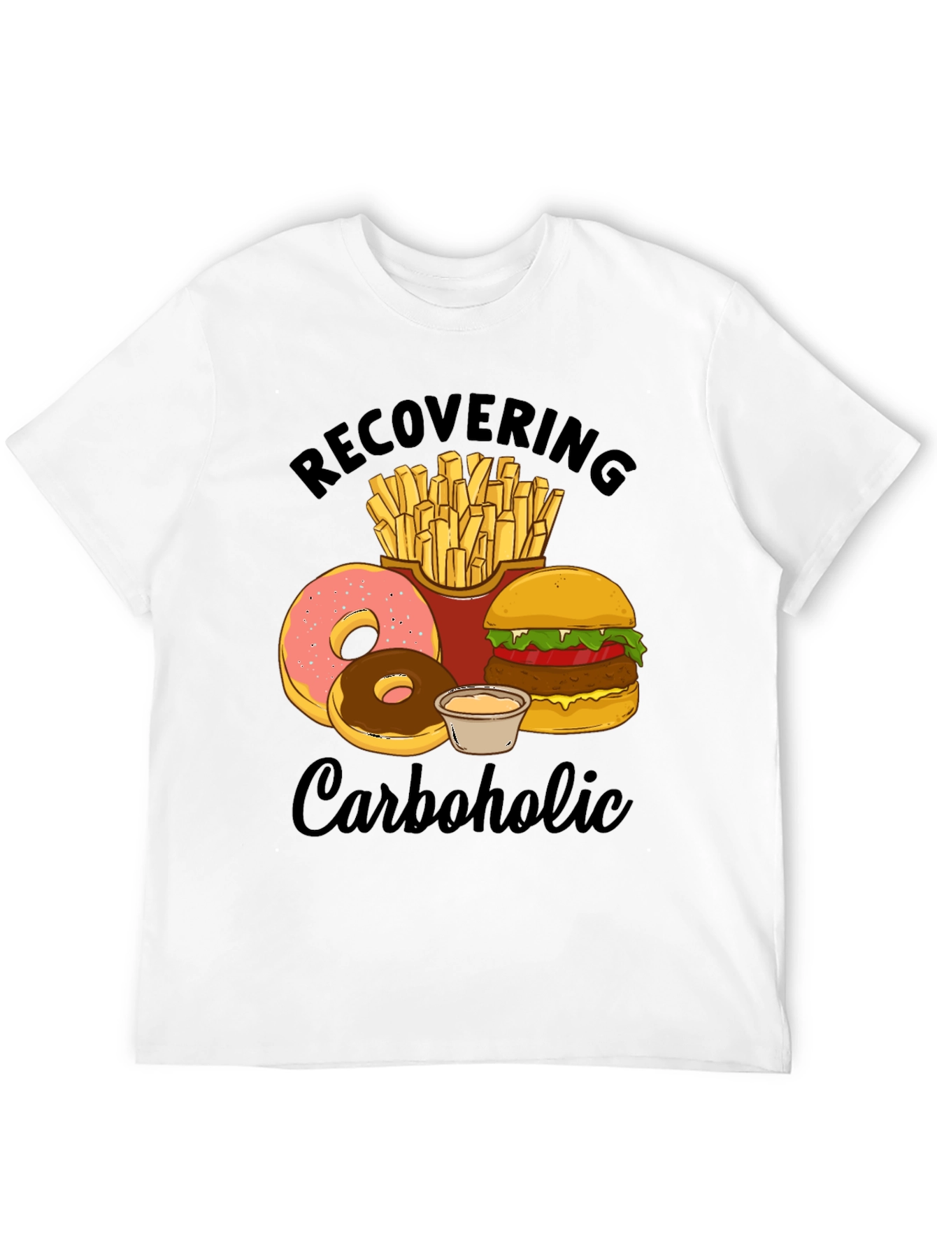 Black Recovering Carboholic Graphic T-Shirt view 12
