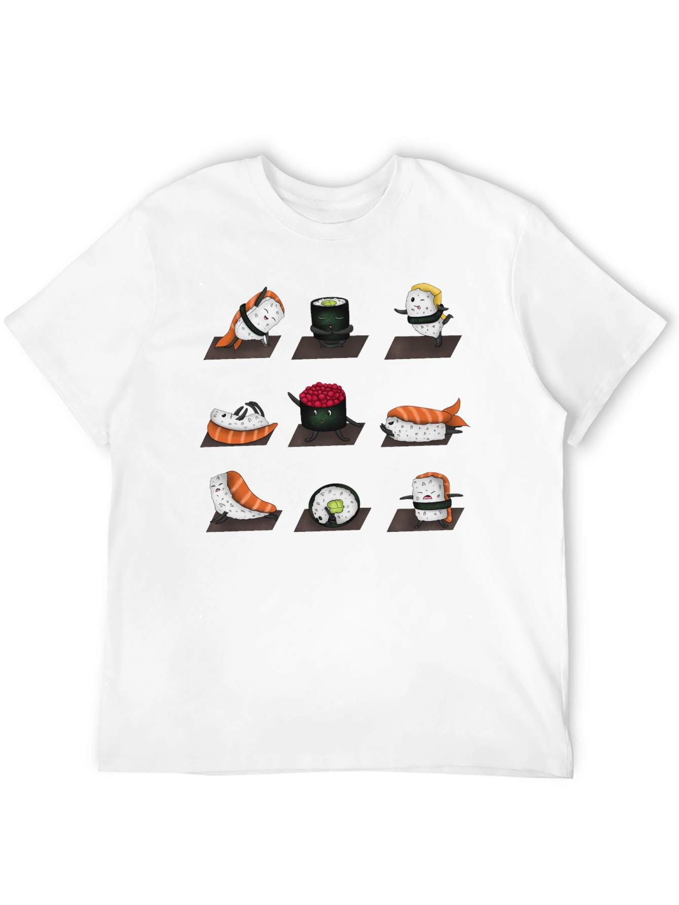 Black Sushi Yoga T-Shirt - Funny Foodie Tee view 12
