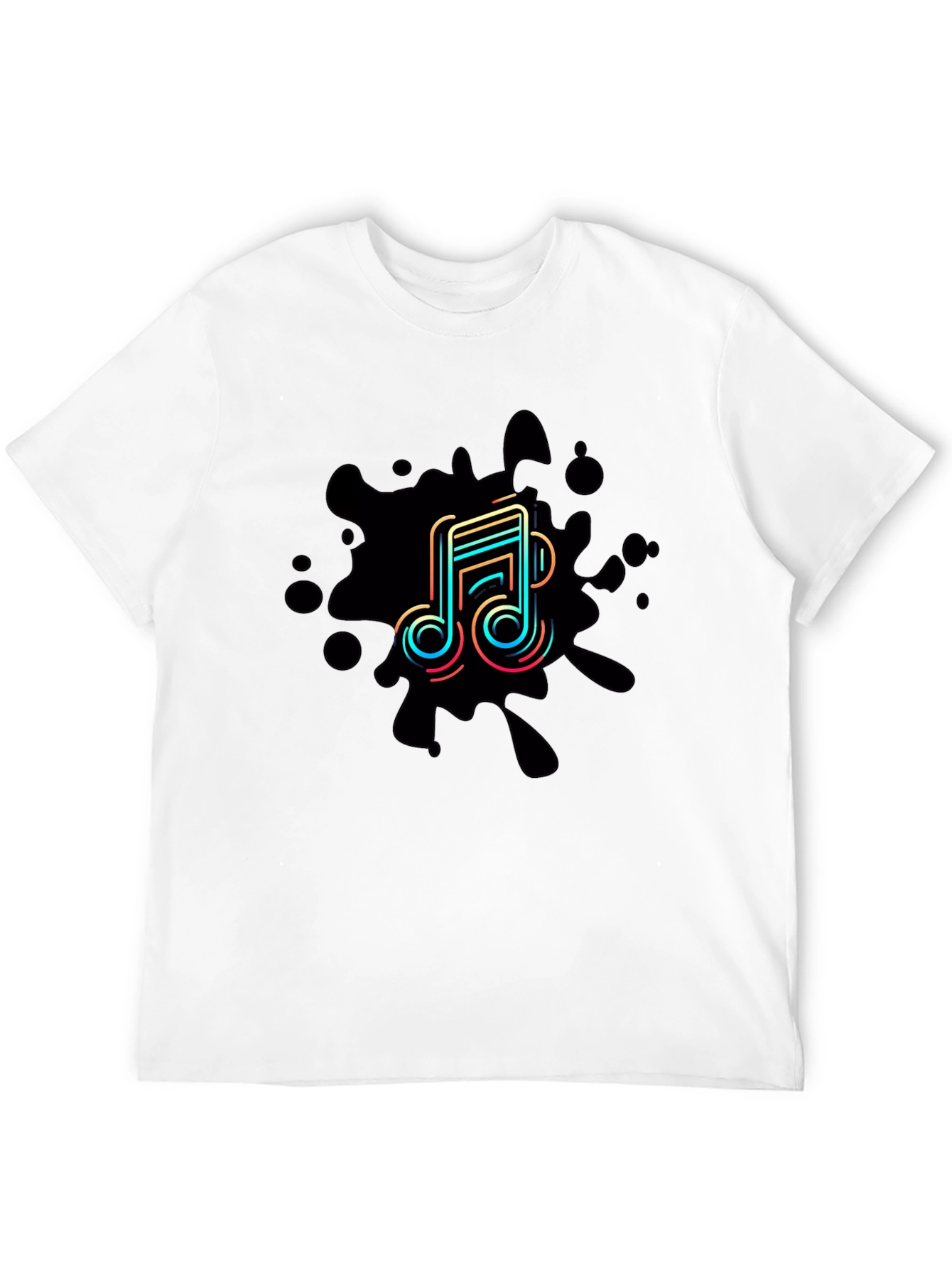 Black Trendy Music Note Graphic Black T-Shirt view 12