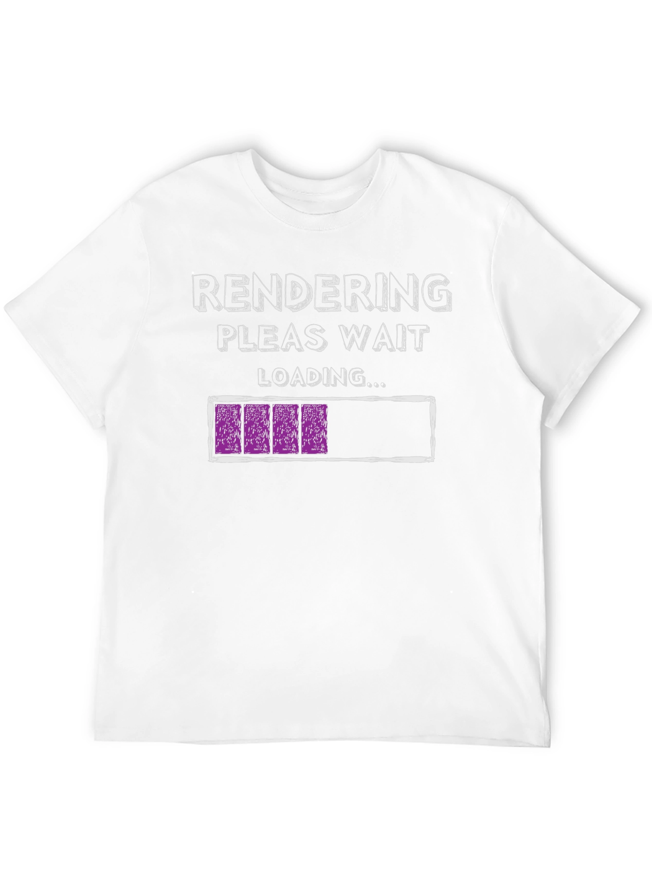 Black Rendering Please Wait Loading Funny Black T-Shirt view 12