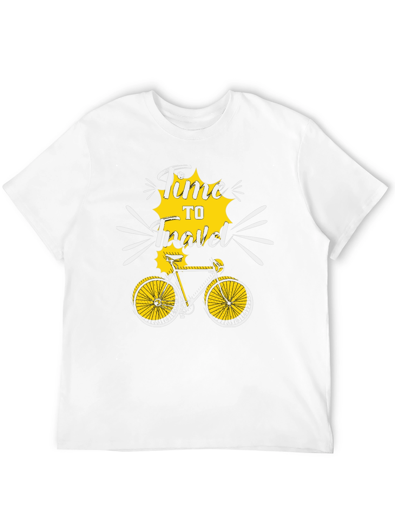 Black Time to Travel Bicycle Graphic Tee - Black Cotton T-Shirt view 12