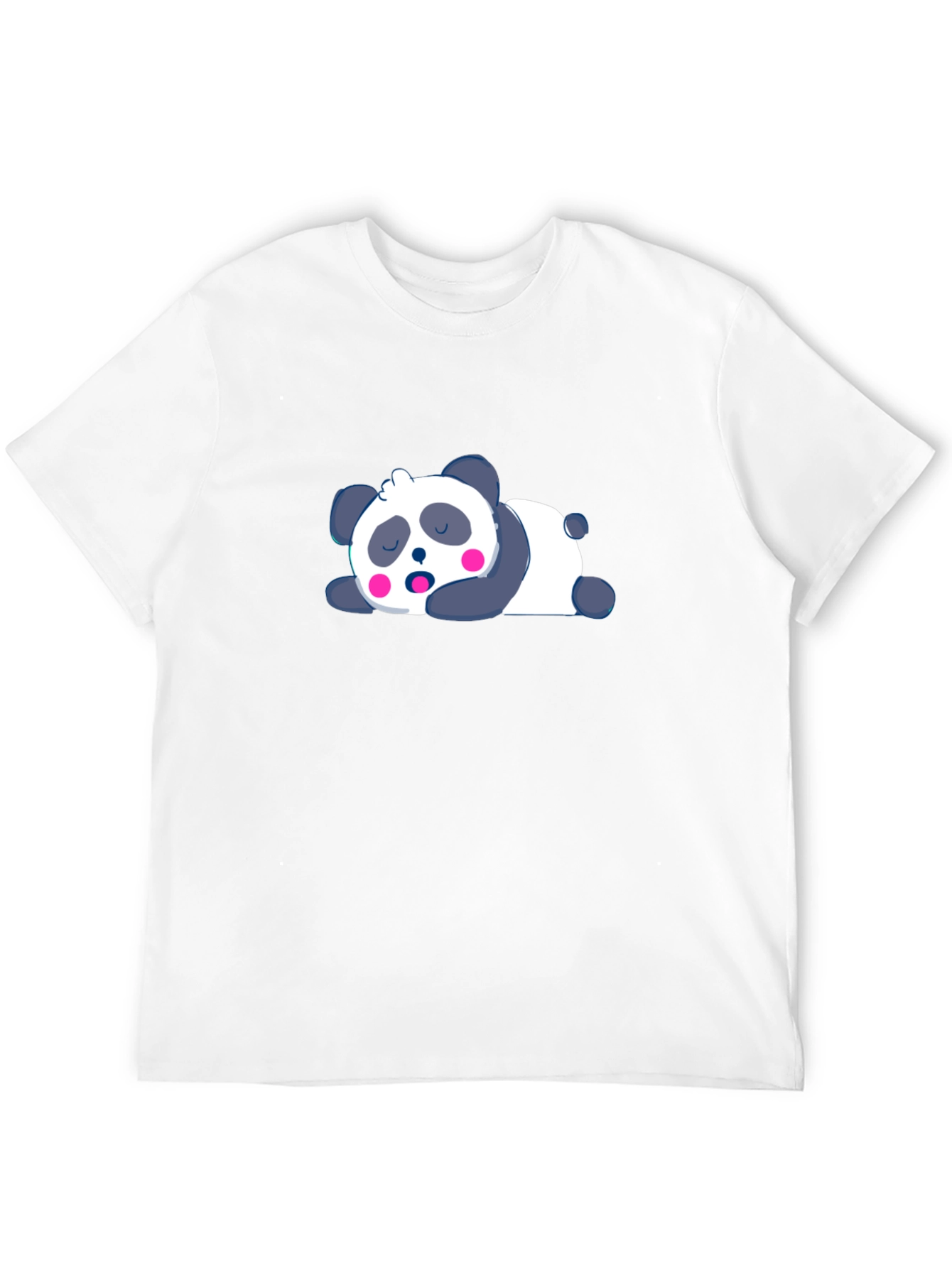 Black Cute Sleeping Panda Black T-Shirt view 12