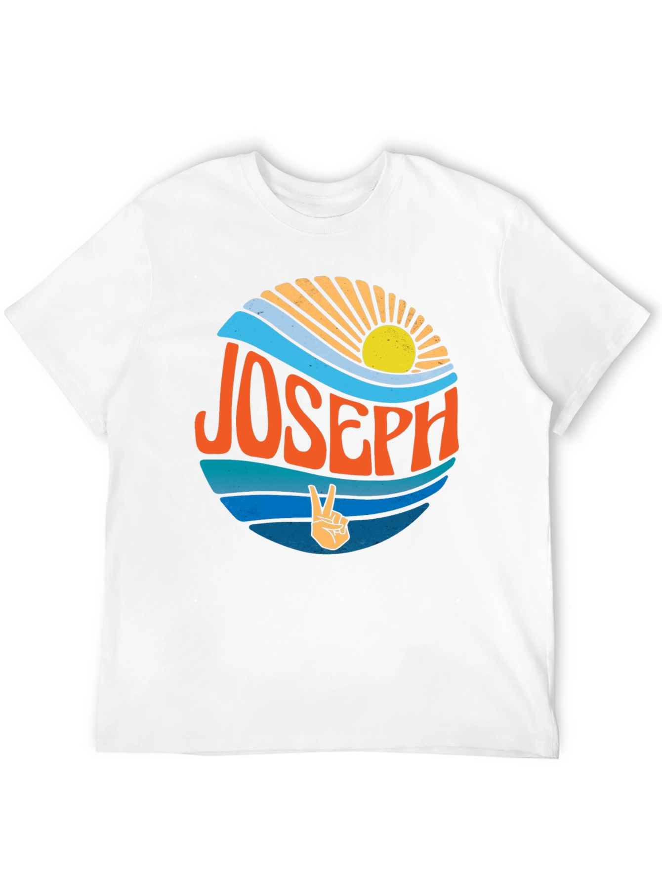 Black Joseph Retro Sunset T-Shirt - Custom Name Tee view 12