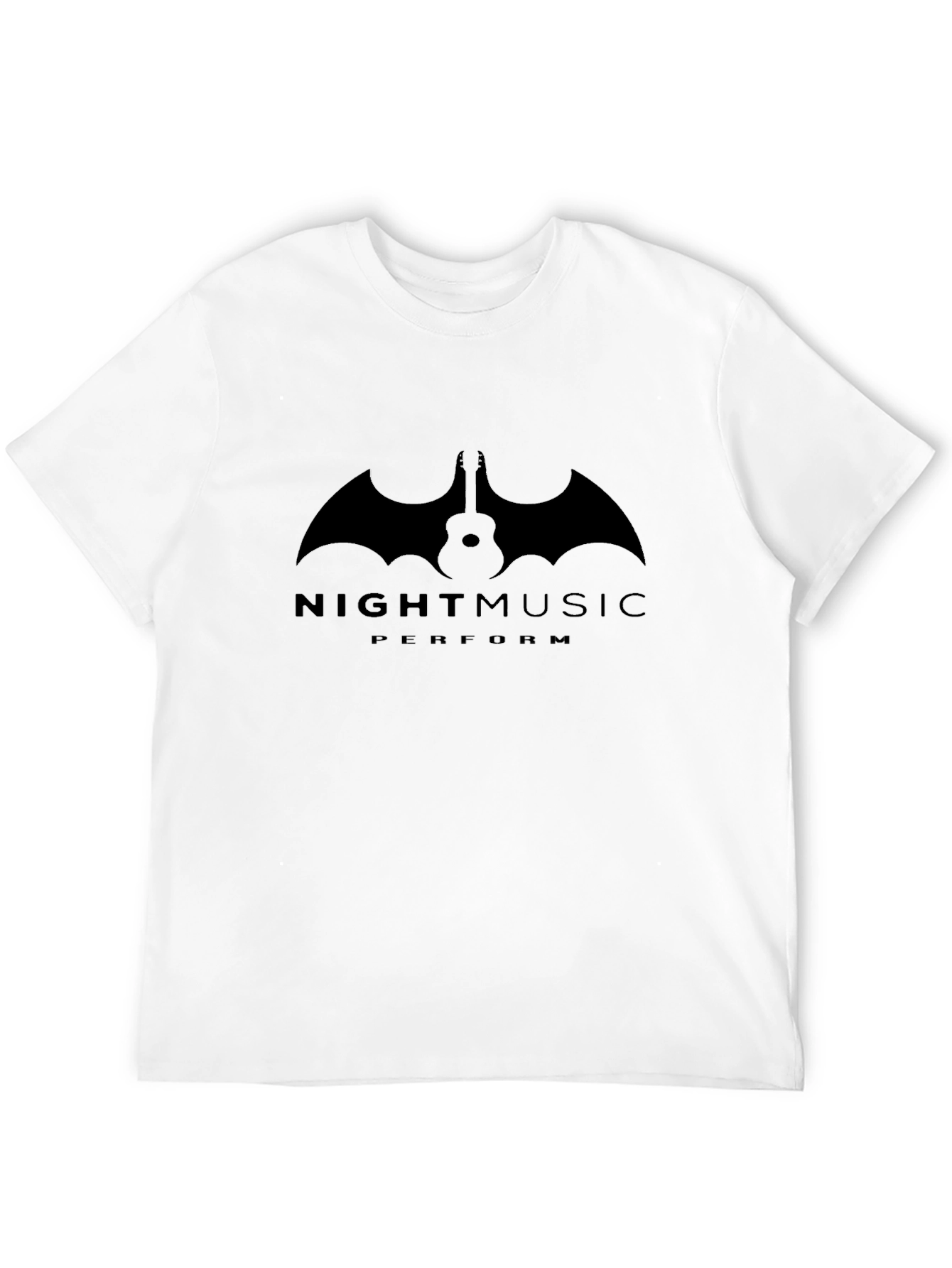 Black Night Music Guitar Bat Graphic T-Shirt view 12