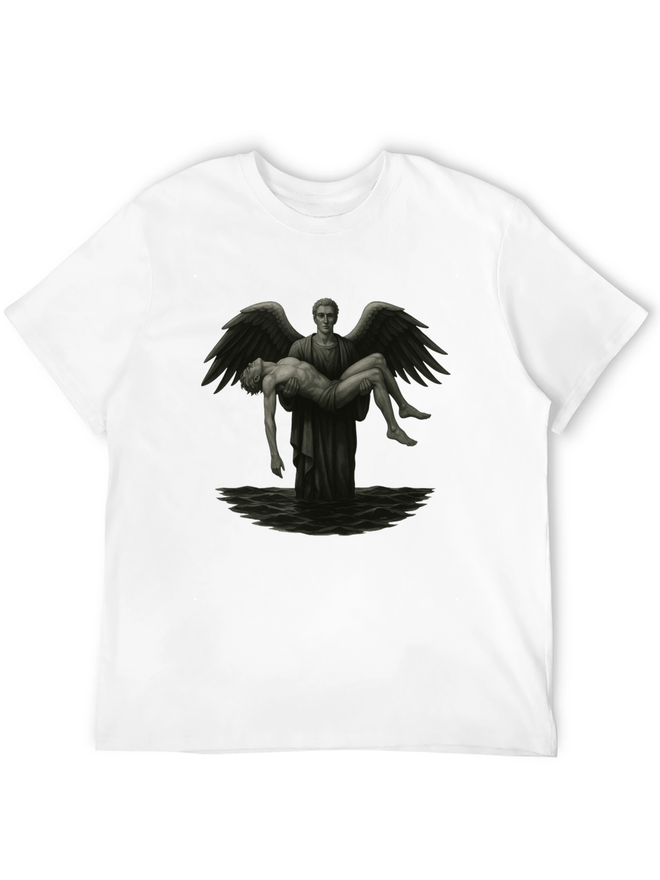 Angel Carrying Man T-Shirt - Black - 12