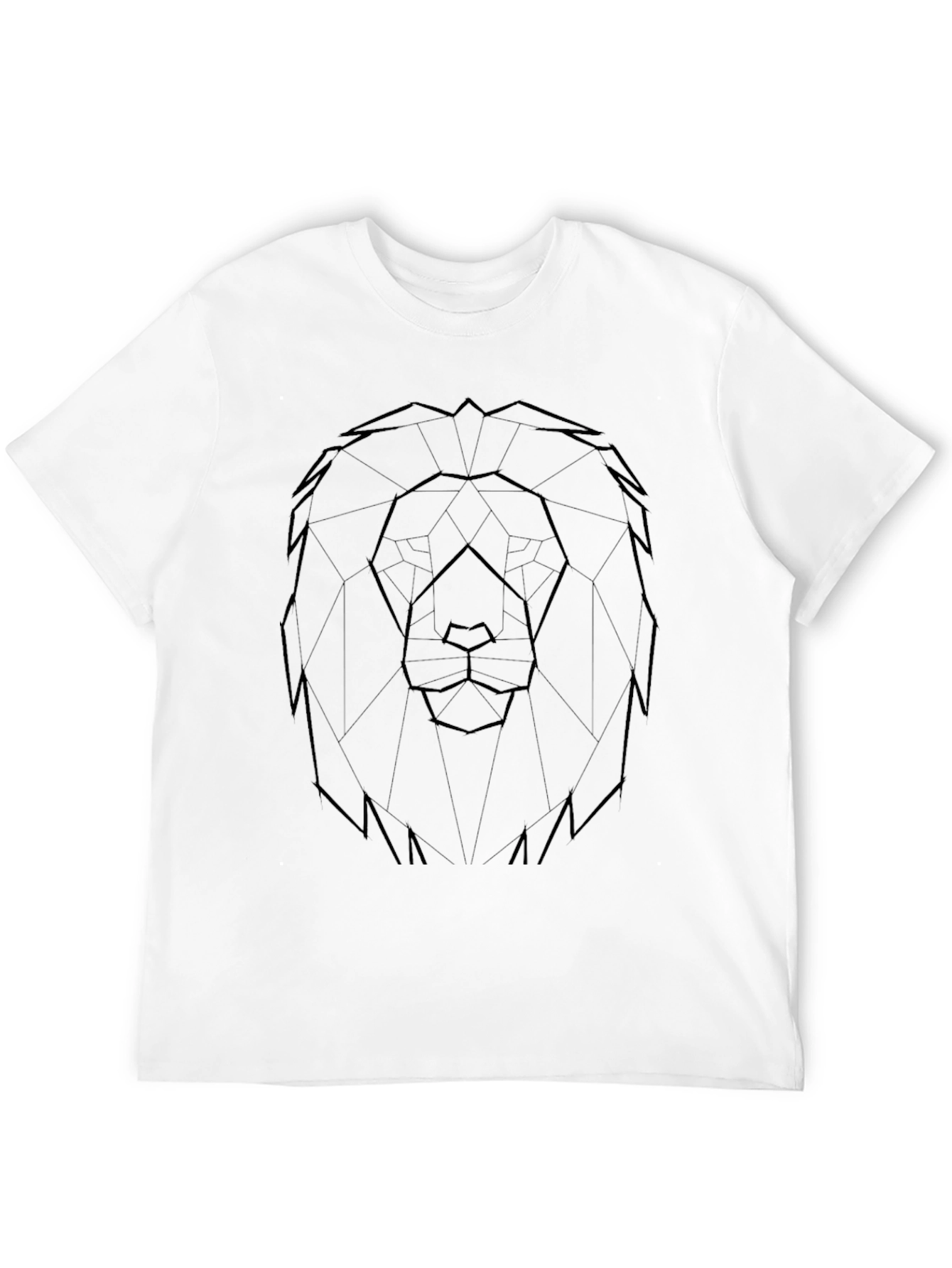 Black Geometric Lion Graphic Tee - Stylish Black T-Shirt view 12