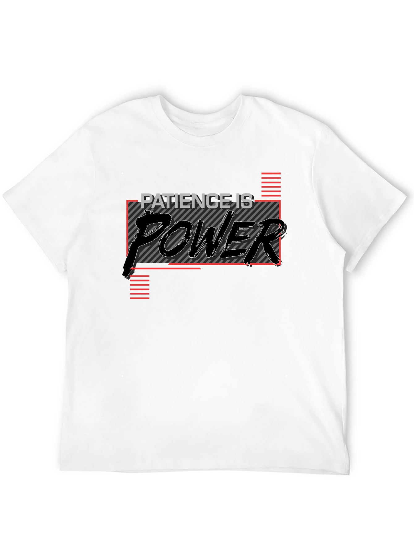 Black Patience is Power Graphic Tee - Motivational Black T-Shirt view 12