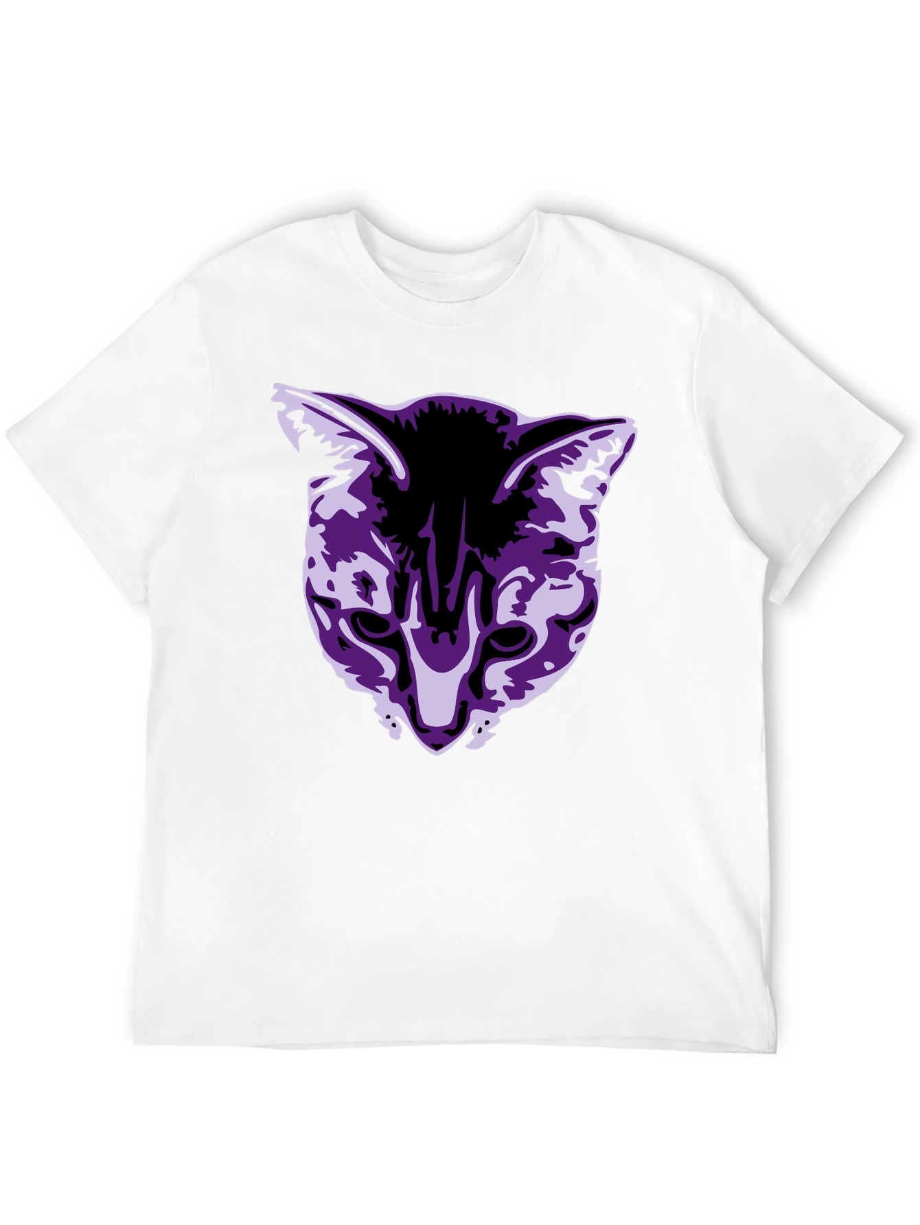 Black Cool Cat Graphic Tee - Black Cotton Blend view 12