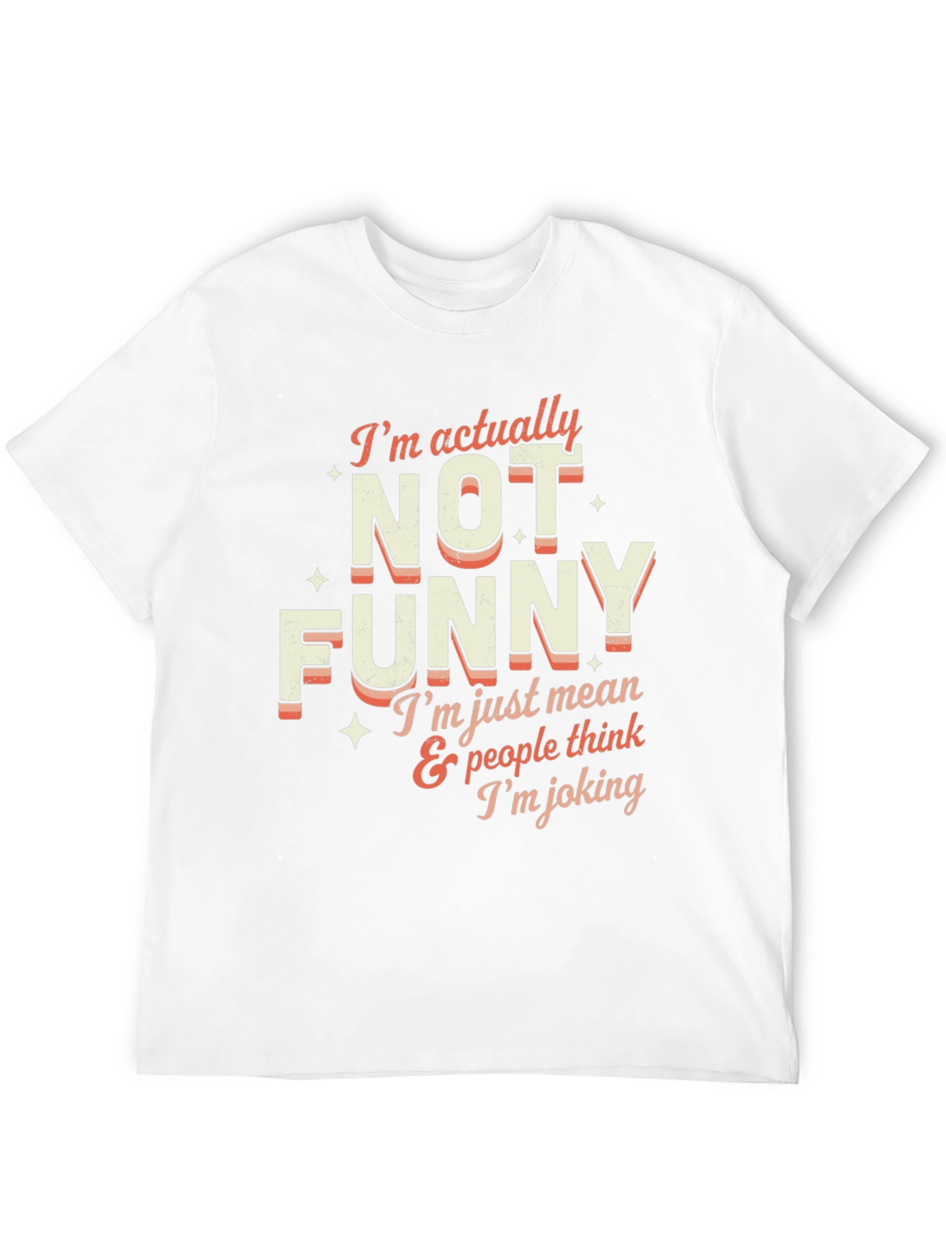 Black Funny Graphic Tee: I'm Actually Not Funny - Men's Black T-Shirt view 12