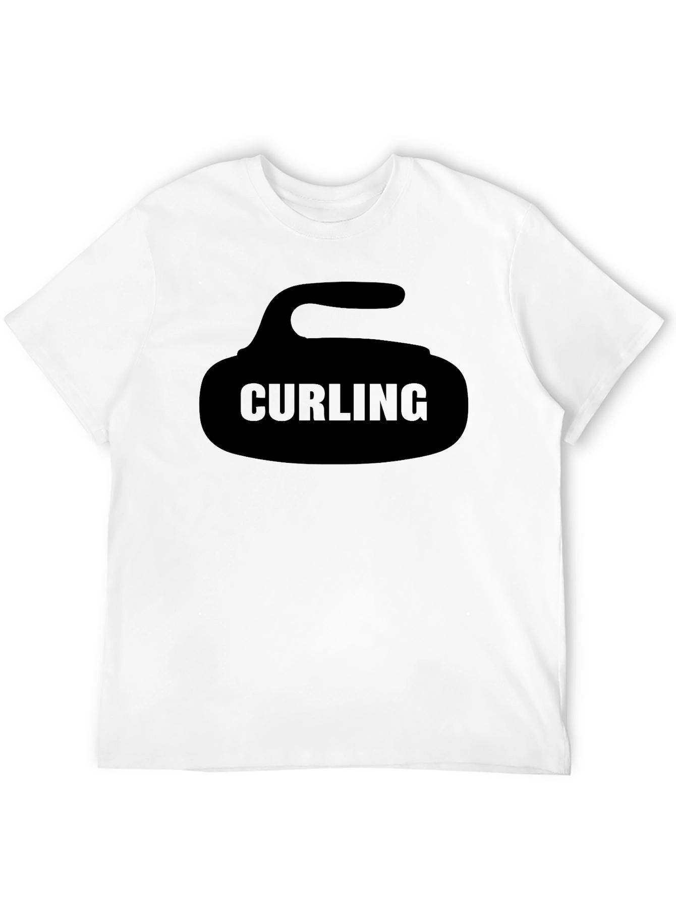 Black Curling Stone Graphic Tee - Black Sportswear Shirt view 12