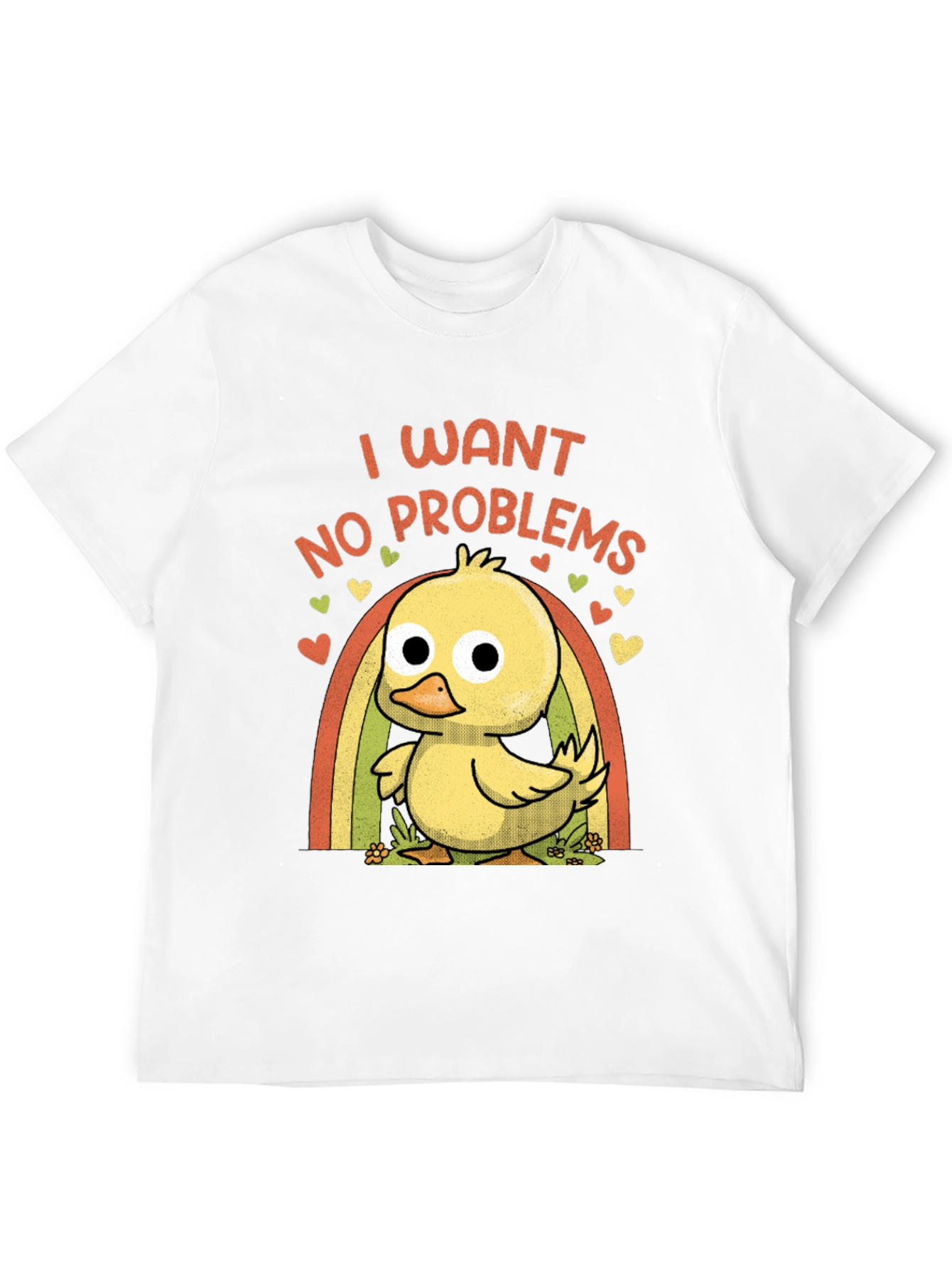 Black I Want No Problems Duck T-Shirt view 12