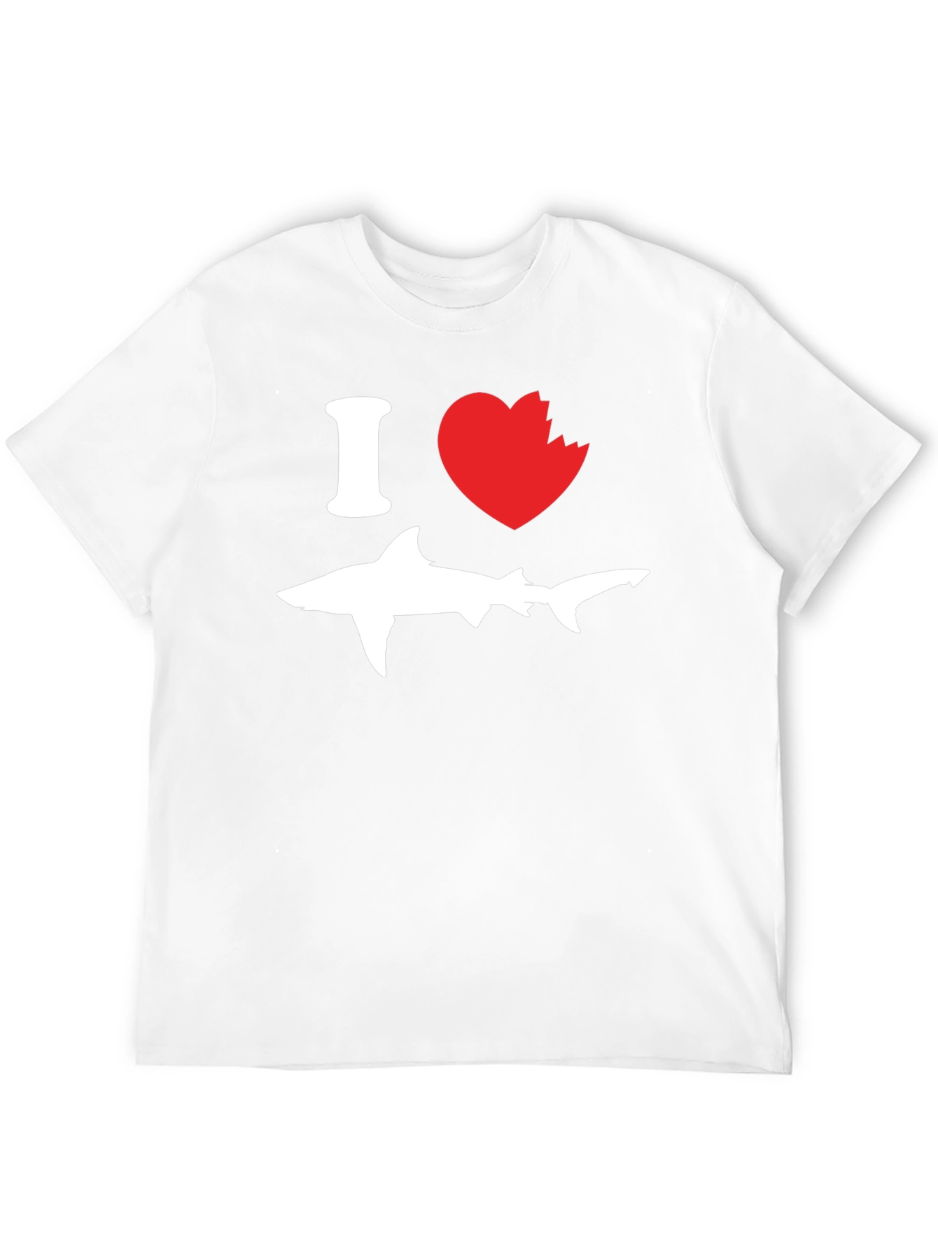 Black I Love Shark T-Shirt - Novelty Graphic Tee view 12