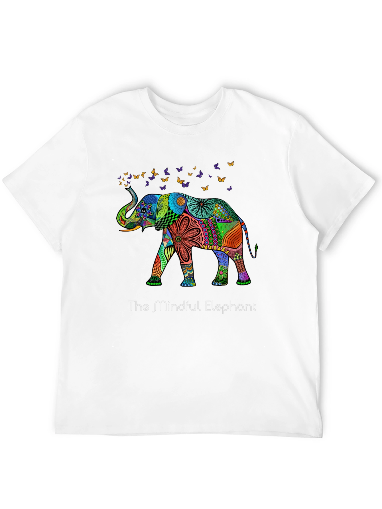 Black Mindful Elephant Graphic Tee - Unique Design view 12