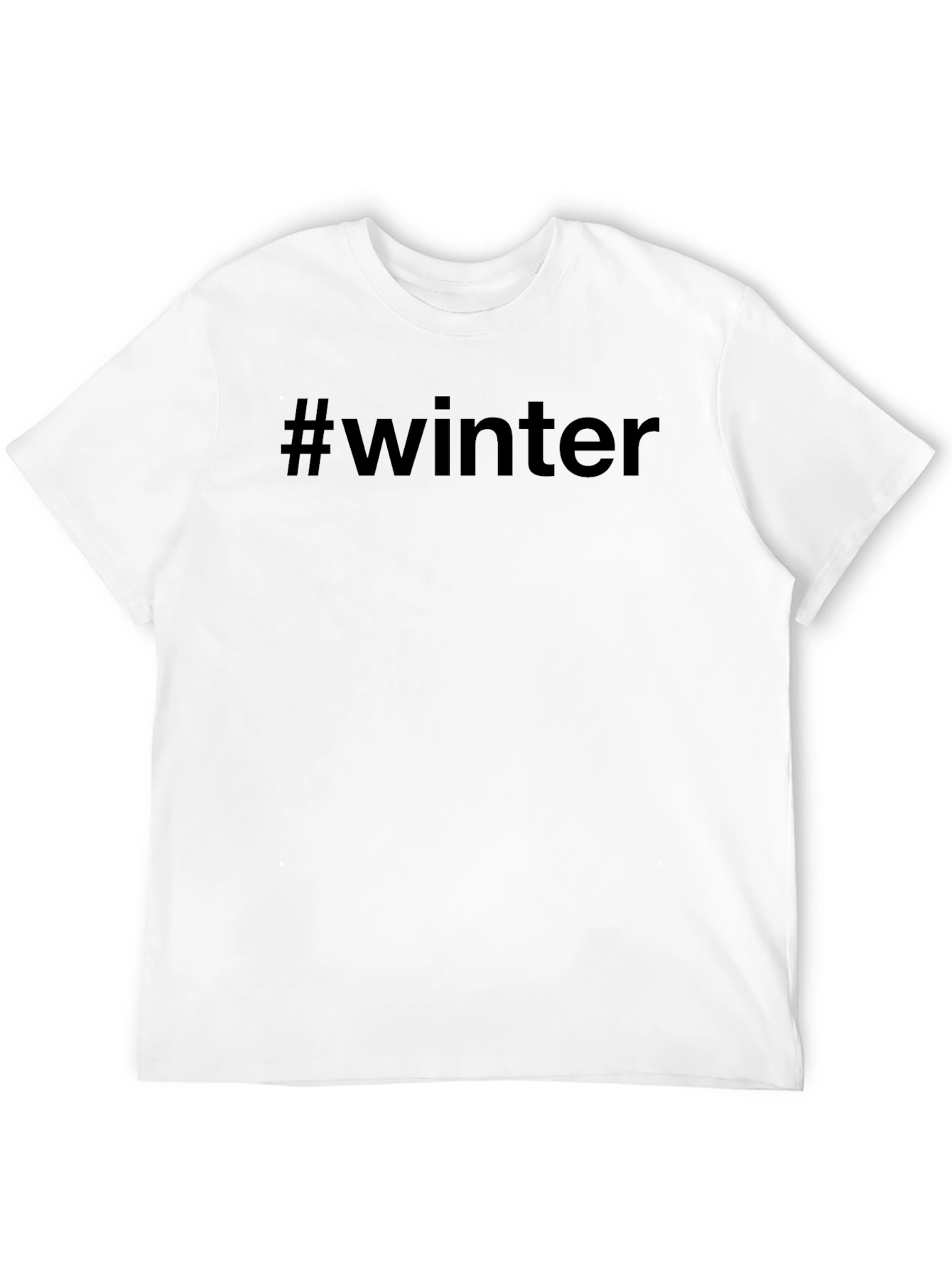 Black Winter Hashtag Crew Neck T-Shirt view 12