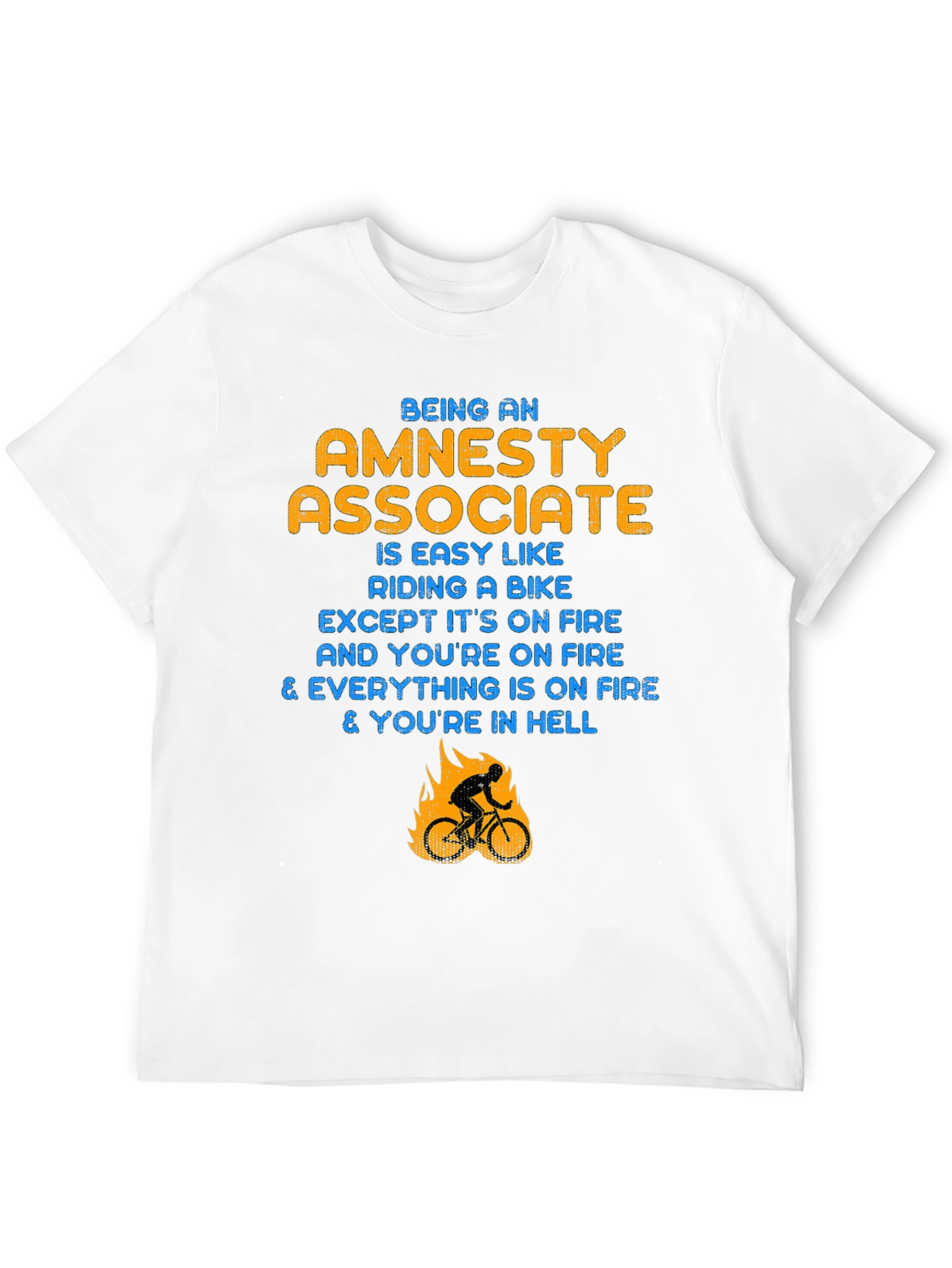 Black Amnesty Associate T-Shirt: Riding a Bike in Hell view 12
