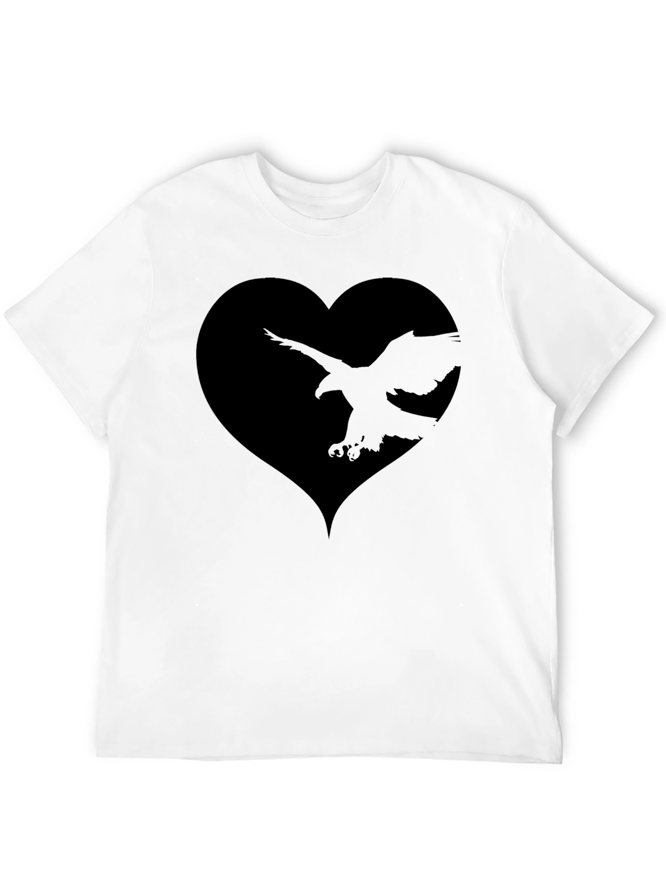 Black Black Eagle Heart Graphic Tee - Men's Stylish T-Shirt view 12
